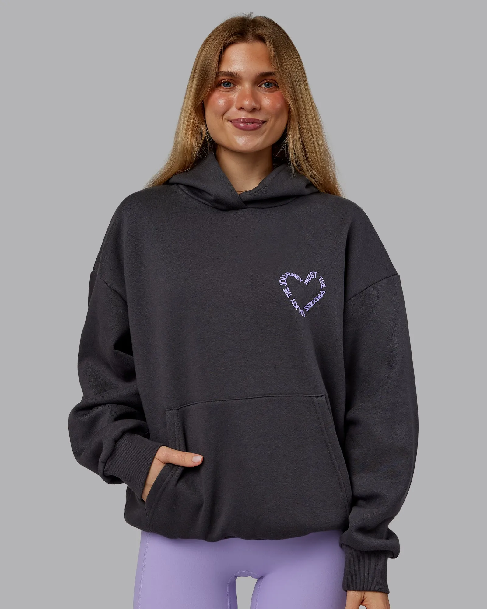 Unisex Love The Process Oversize Hoodie - Dark Storm-Violet Ray sold by LSKD product image thumbnail 2