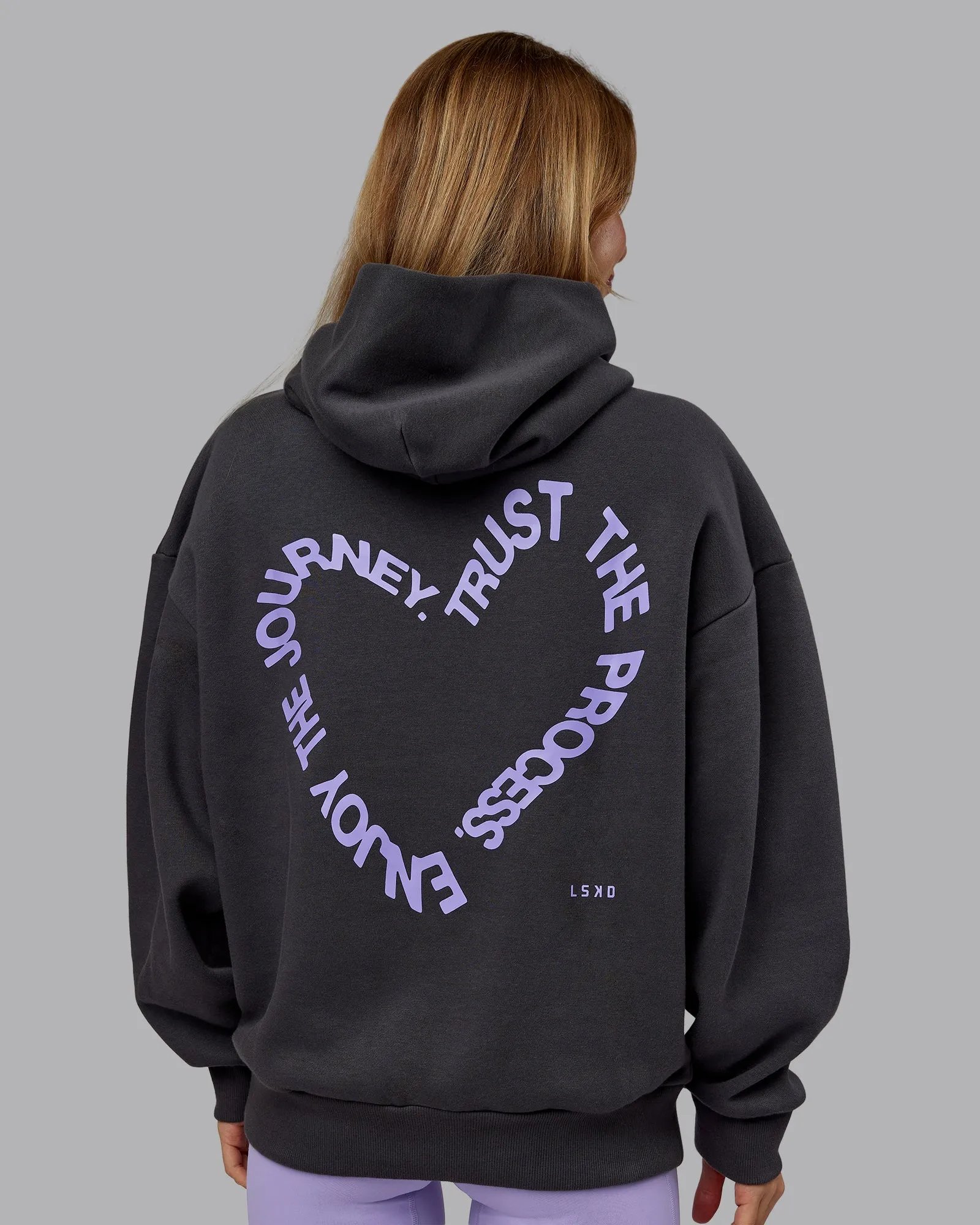 Unisex Love The Process Oversize Hoodie - Dark Storm-Violet Ray sold by LSKD product image thumbnail 4