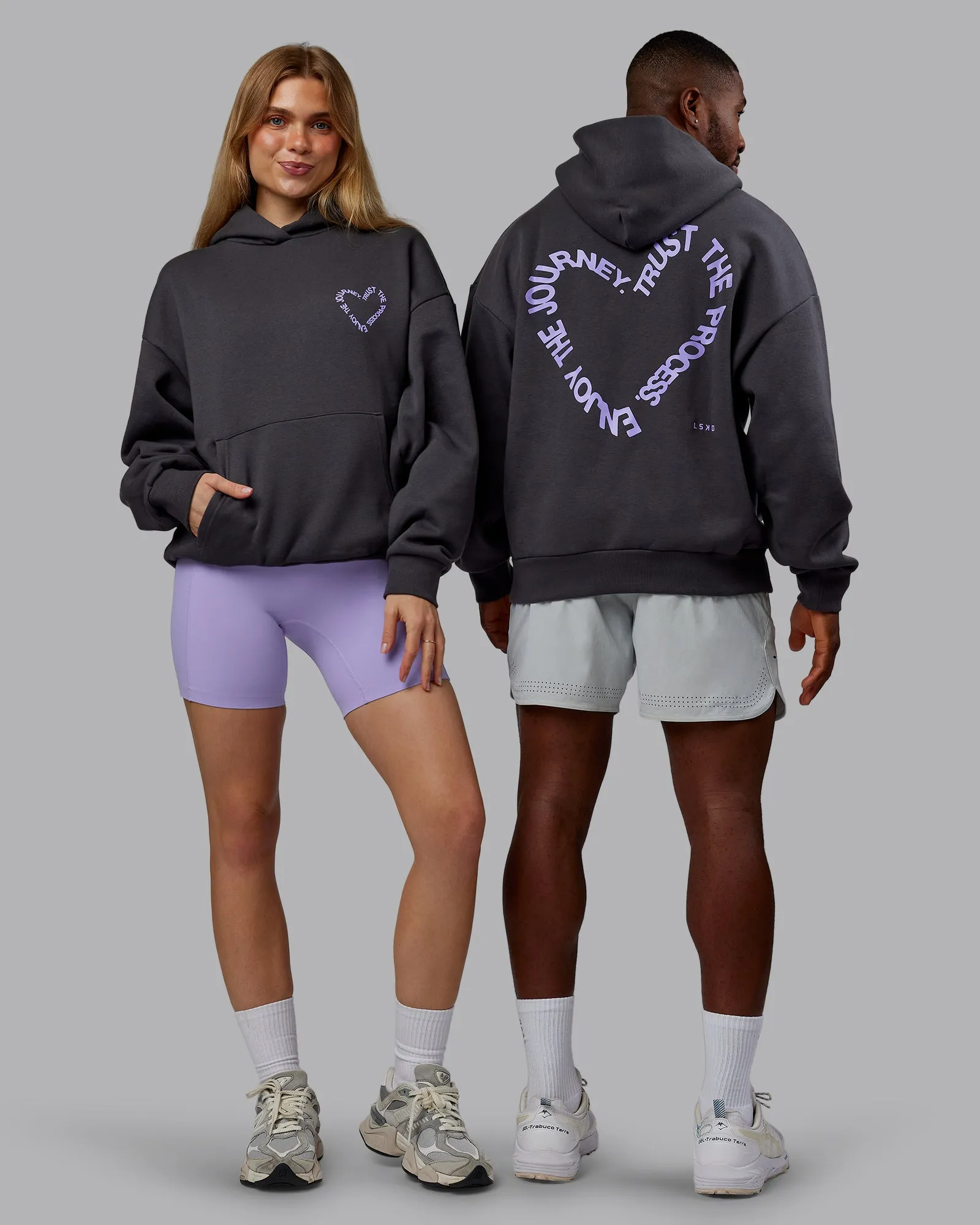 Unisex Love The Process Oversize Hoodie - Dark Storm-Violet Ray sold by LSKD