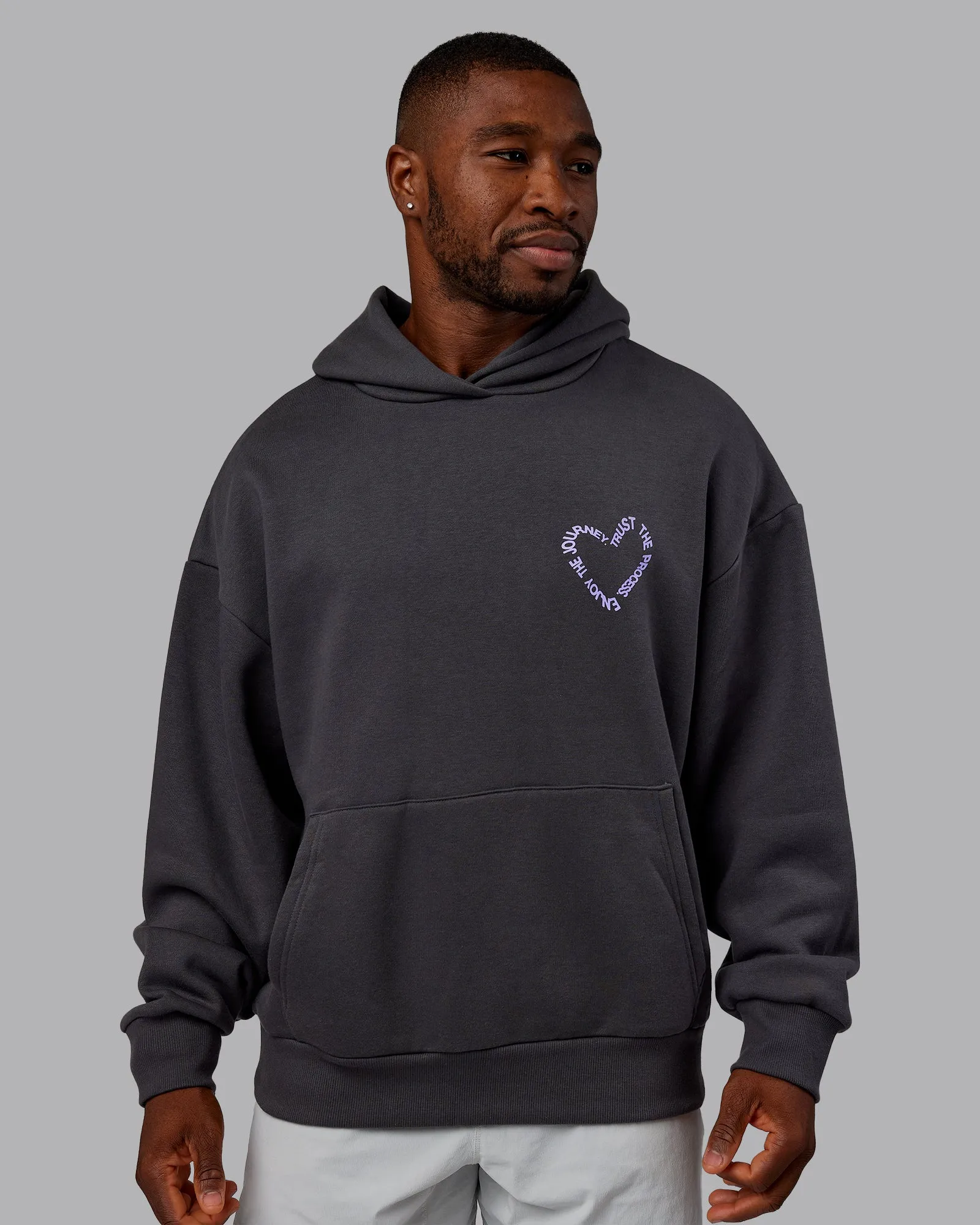 Unisex Love The Process Oversize Hoodie - Dark Storm-Violet Ray sold by LSKD product image thumbnail 3