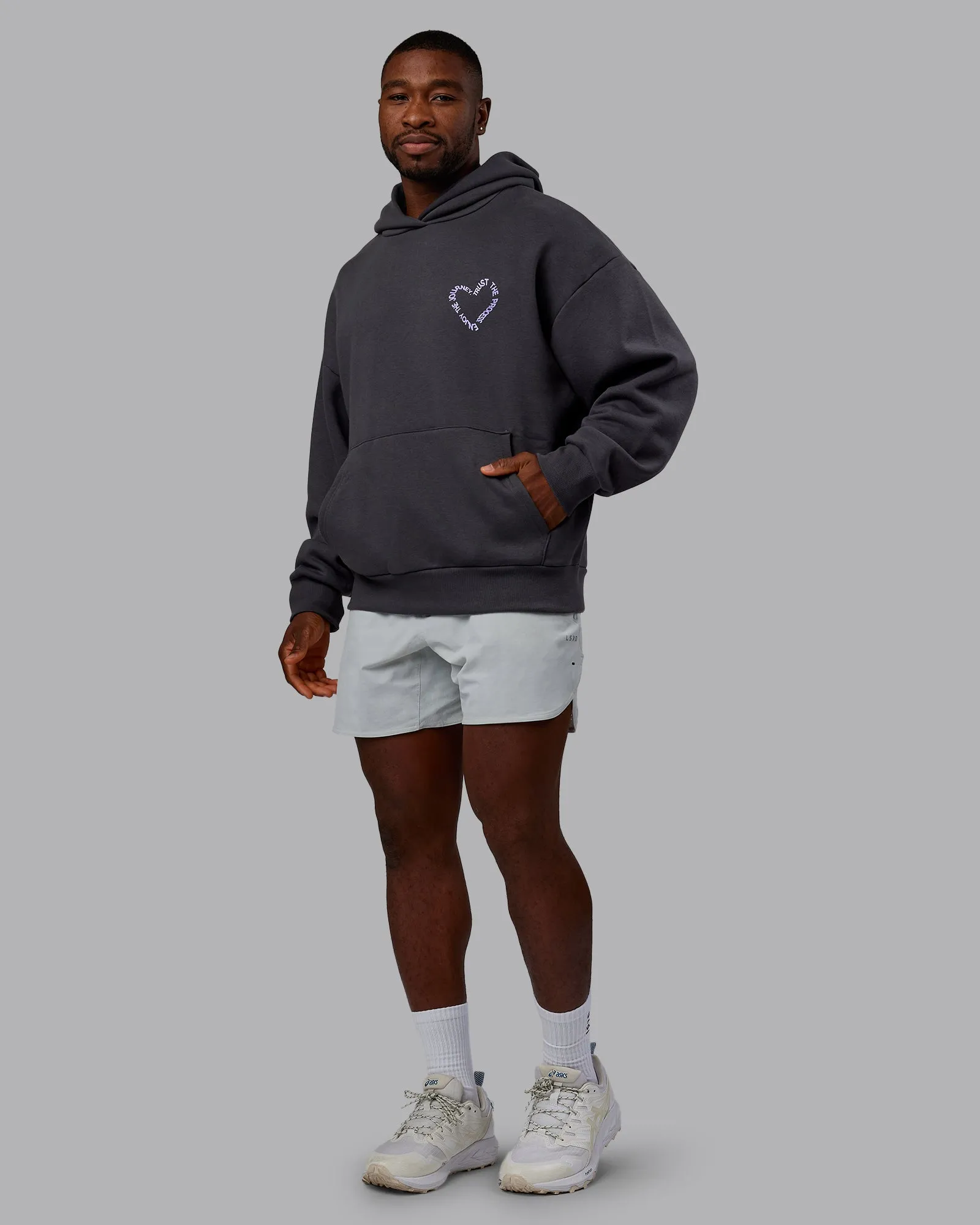 Unisex Love The Process Oversize Hoodie - Dark Storm-Violet Ray sold by LSKD product image thumbnail 5