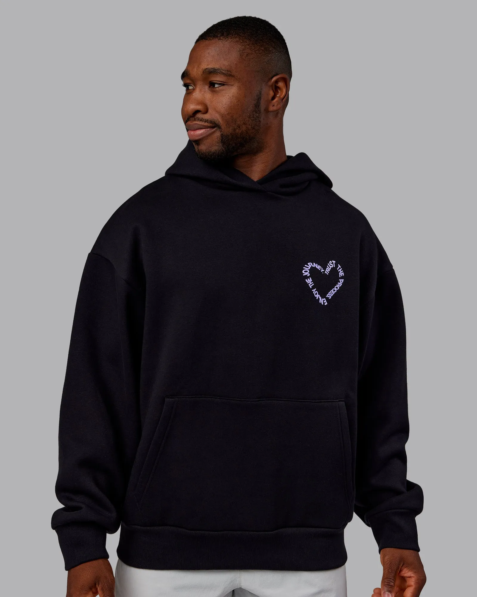 Unisex Love The Process Oversize Hoodie - Black-Violet Ray sold by LSKD product image thumbnail 2