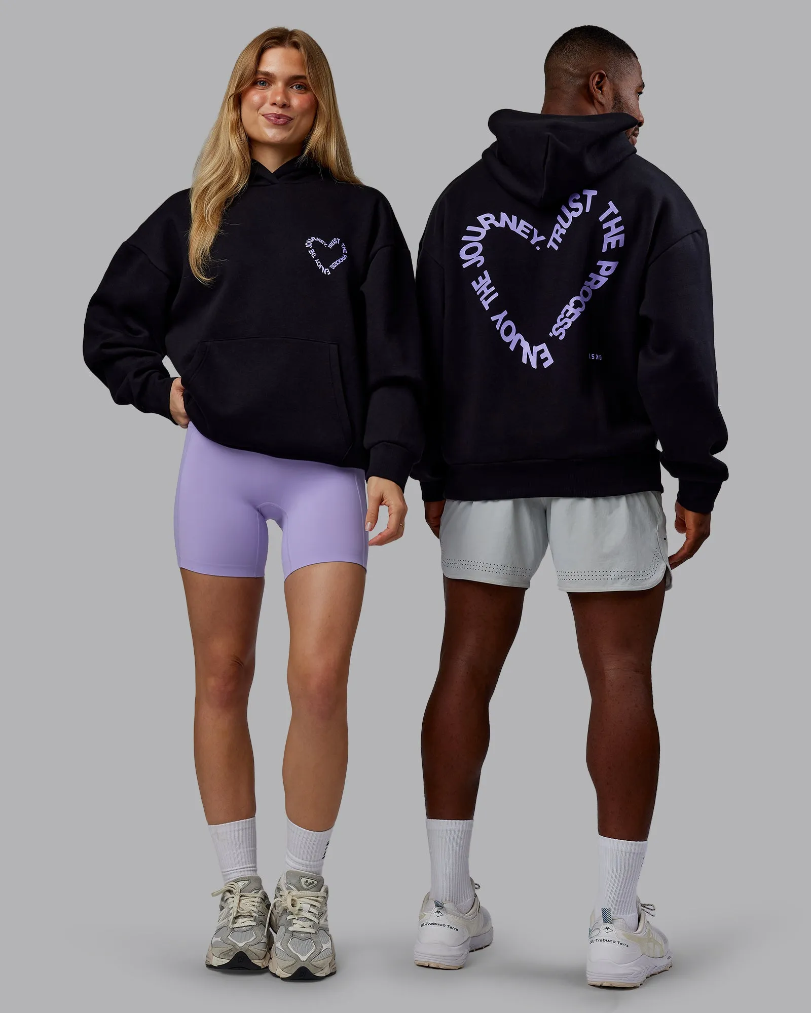 Unisex Love The Process Oversize Hoodie - Black-Violet Ray sold by LSKD
