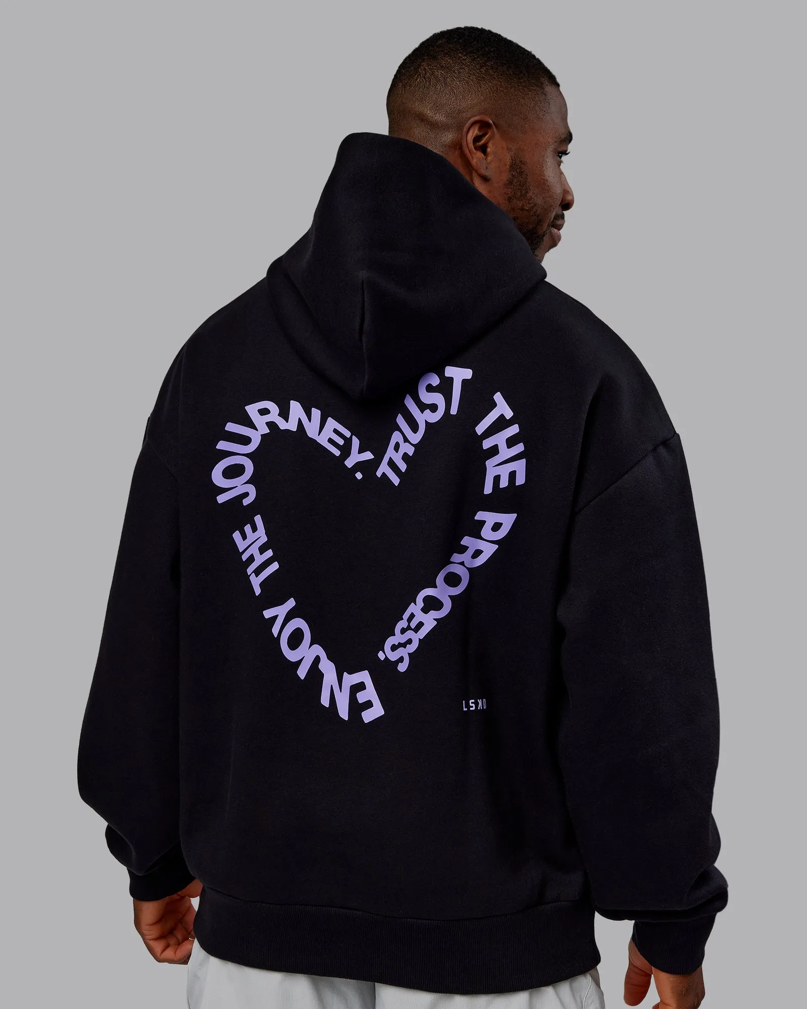 Unisex Love The Process Oversize Hoodie - Black-Violet Ray sold by LSKD product image thumbnail 4