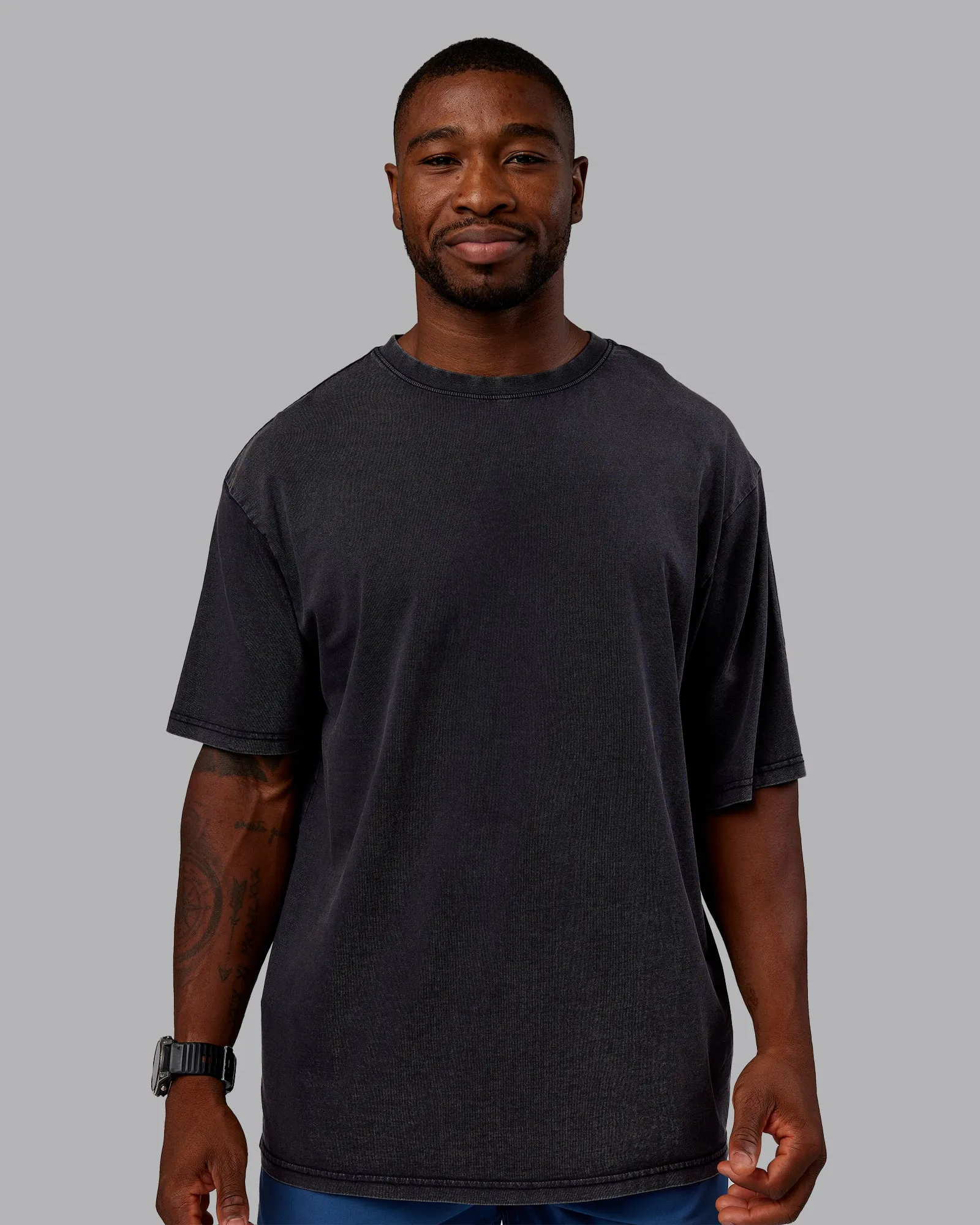 Rise & Lift Washed FLXCotton Oversized Tee - Washed Black-Indigo sold by LSKD product image thumbnail 3