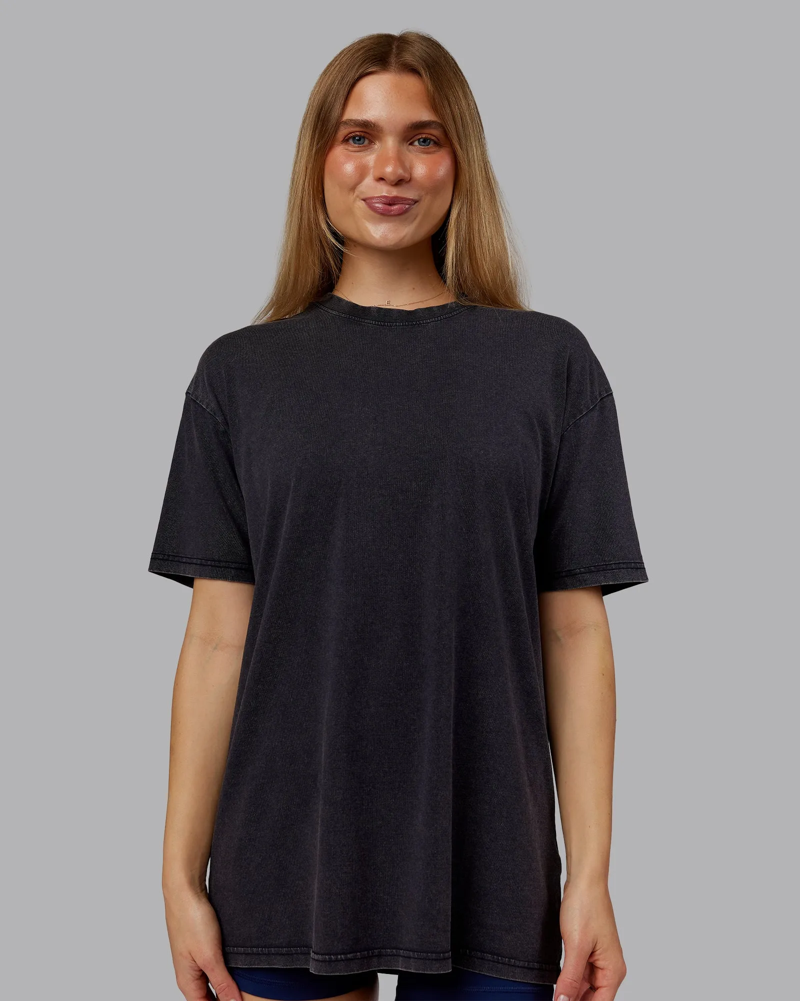 Rise & Lift Washed FLXCotton Oversized Tee - Washed Black-Indigo sold by LSKD product image thumbnail 4