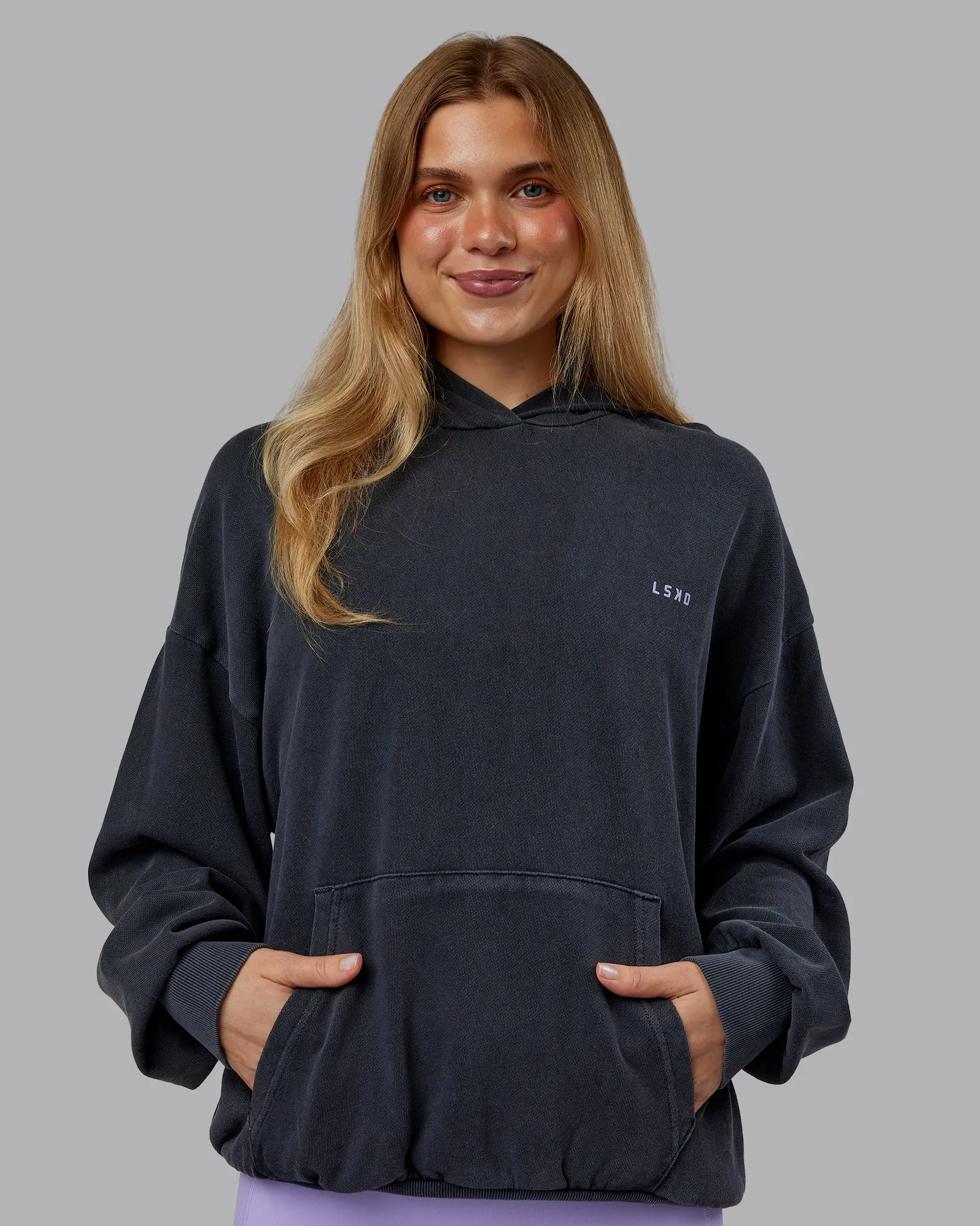 1% Better Value Series Oversized Hoodie - Black-Violet Ray sold by LSKD product image thumbnail 4