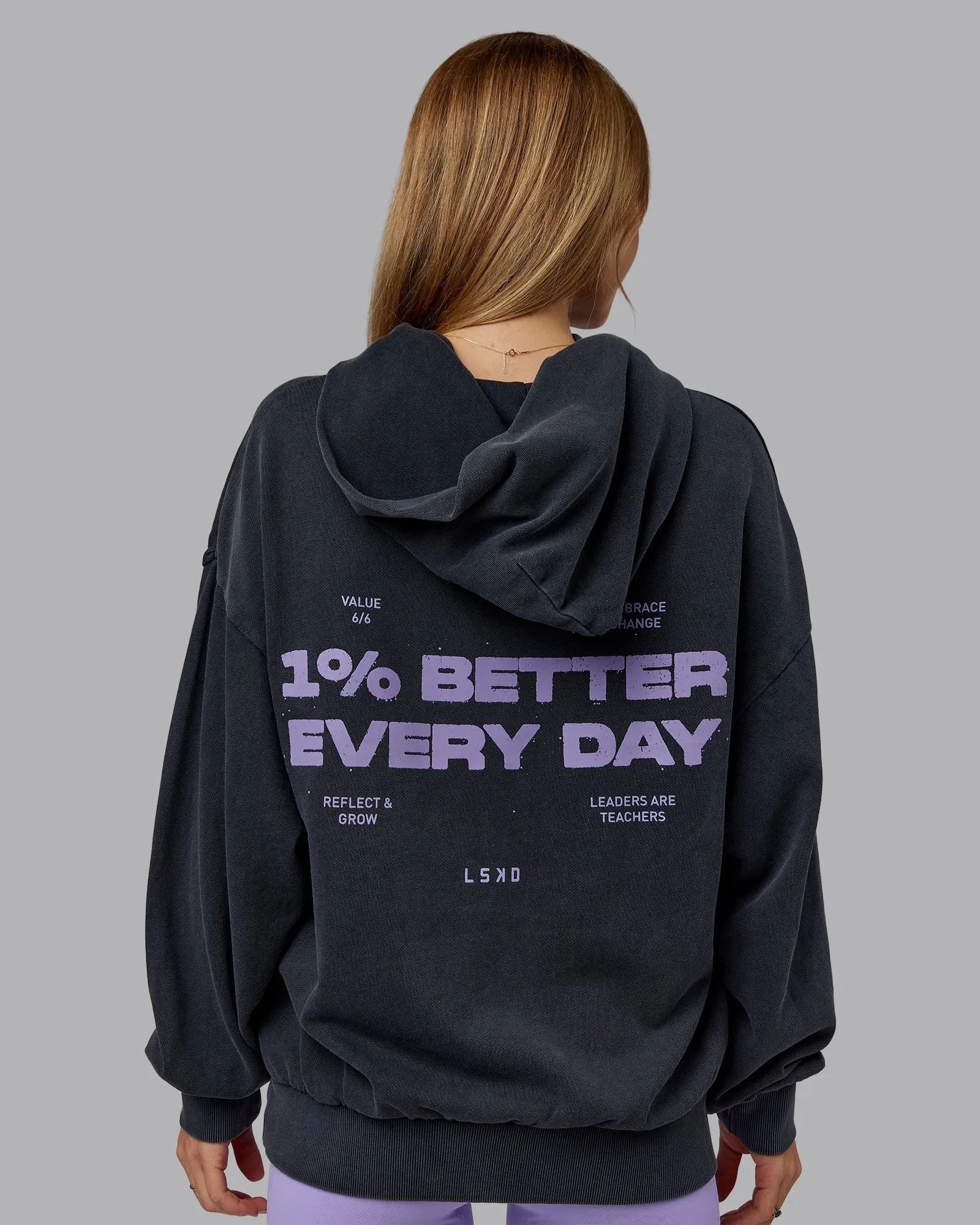 1% Better Value Series Oversized Hoodie - Black-Violet Ray sold by LSKD product image thumbnail 2