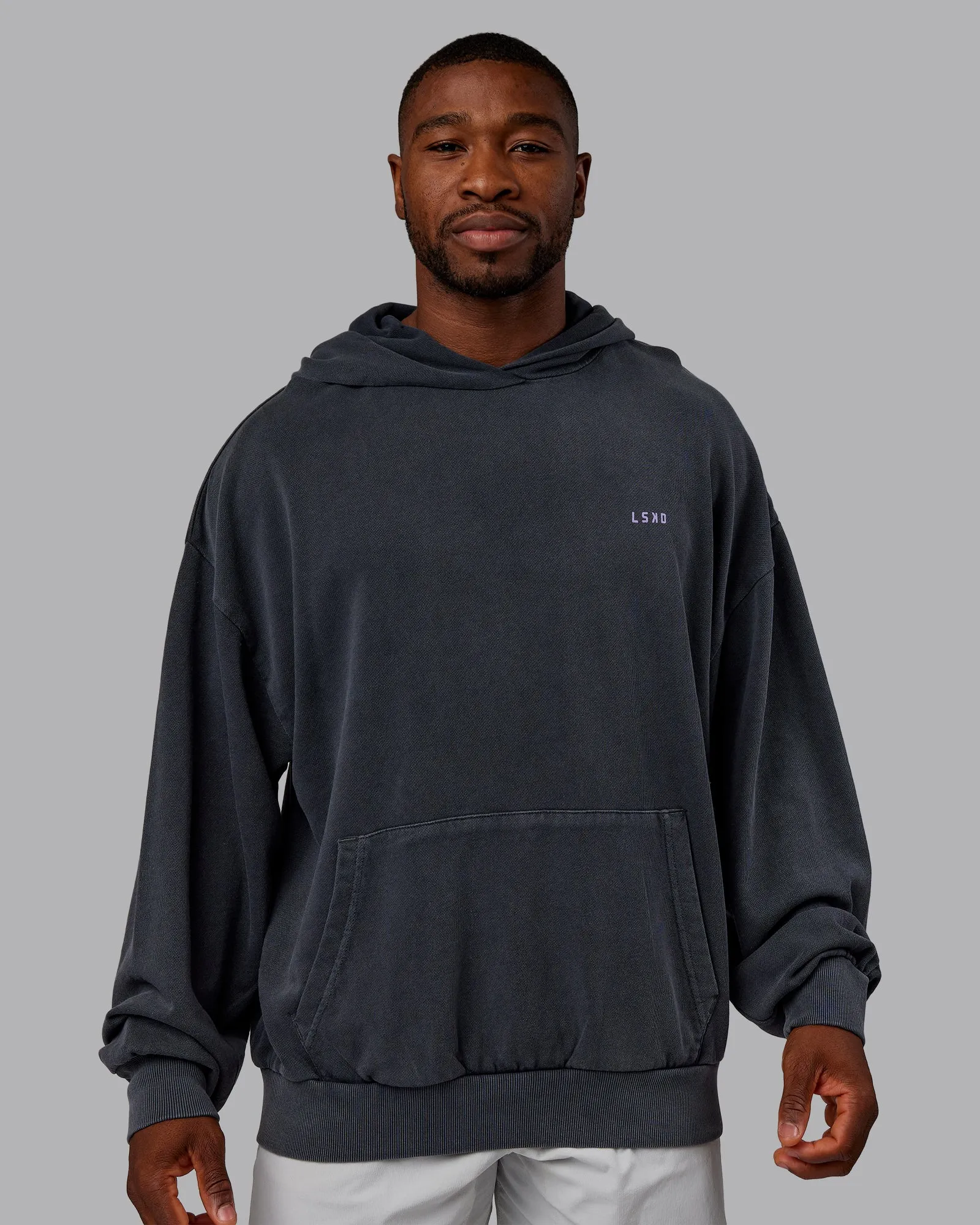 1% Better Value Series Oversized Hoodie - Black-Violet Ray sold by LSKD product image thumbnail 3
