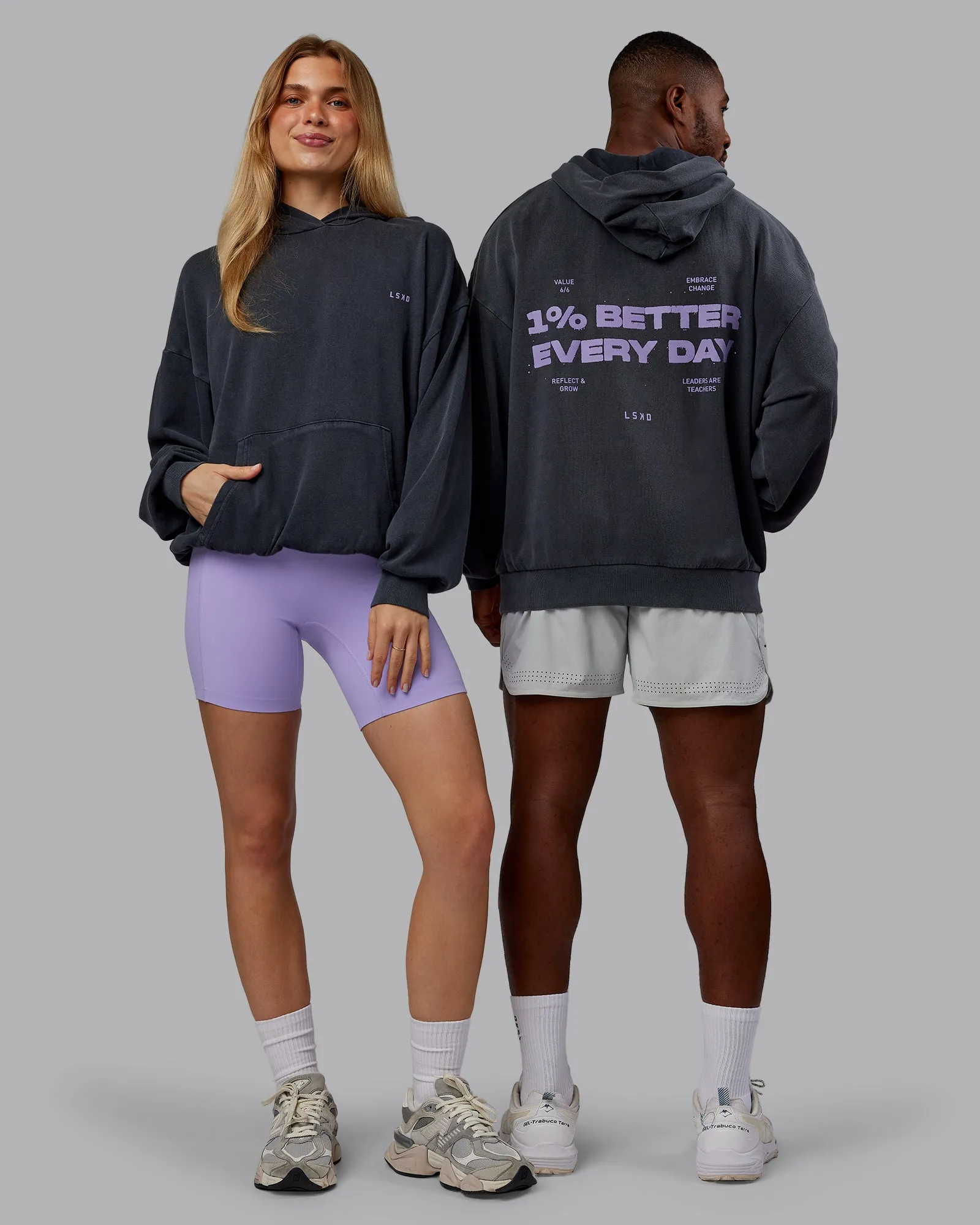 1% Better Value Series Oversized Hoodie - Black-Violet Ray sold by LSKD
