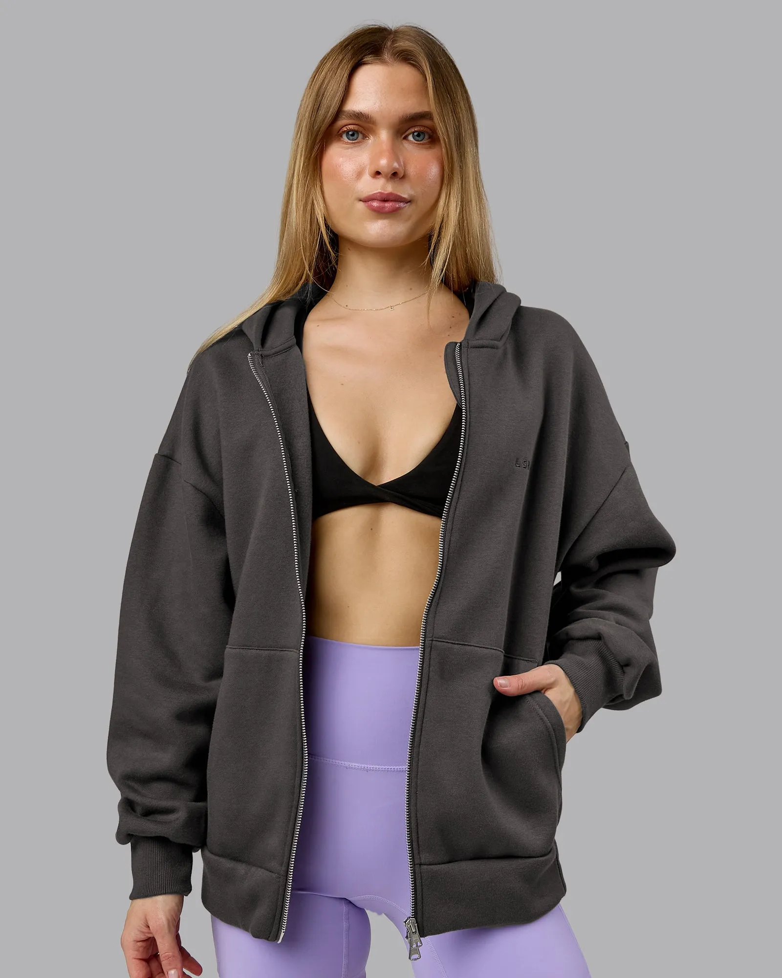 MVP Zip Through Oversized Hoodie - Dark Storm sold by LSKD product image thumbnail 3