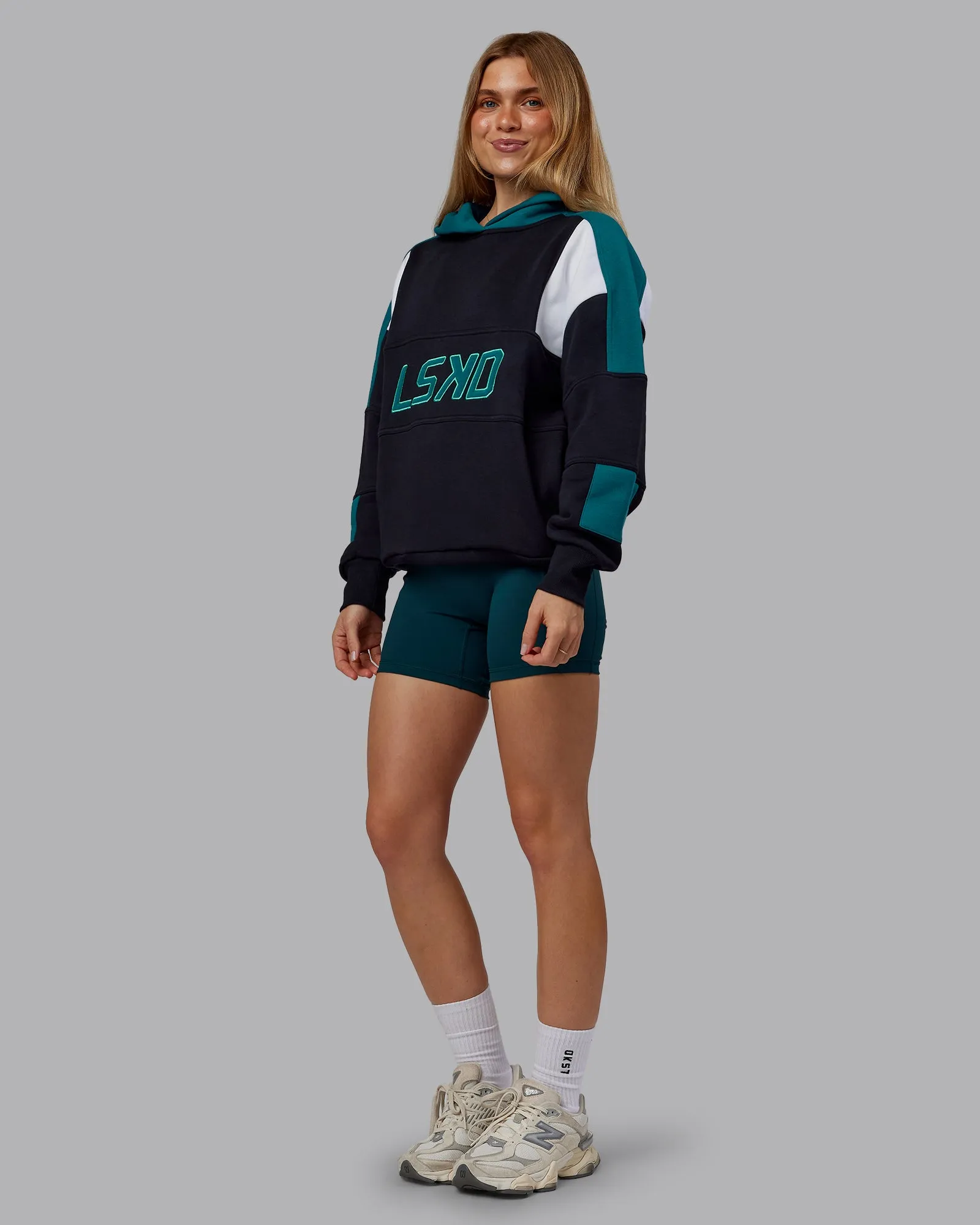 Slam Oversized Hoodie - Caviar-Blue Coral sold by LSKD product image thumbnail 5