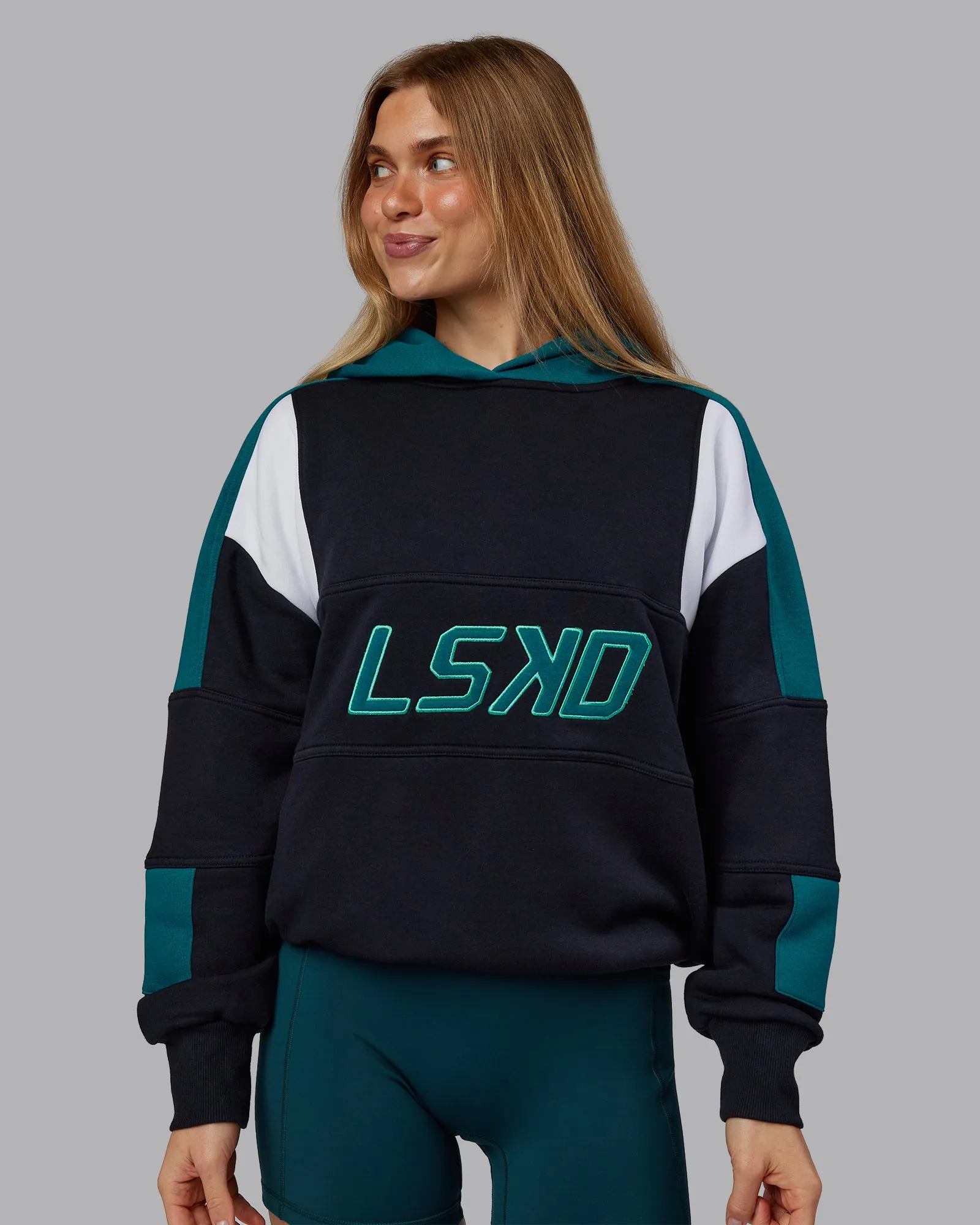 Slam Oversized Hoodie - Caviar-Blue Coral sold by LSKD product image thumbnail 3