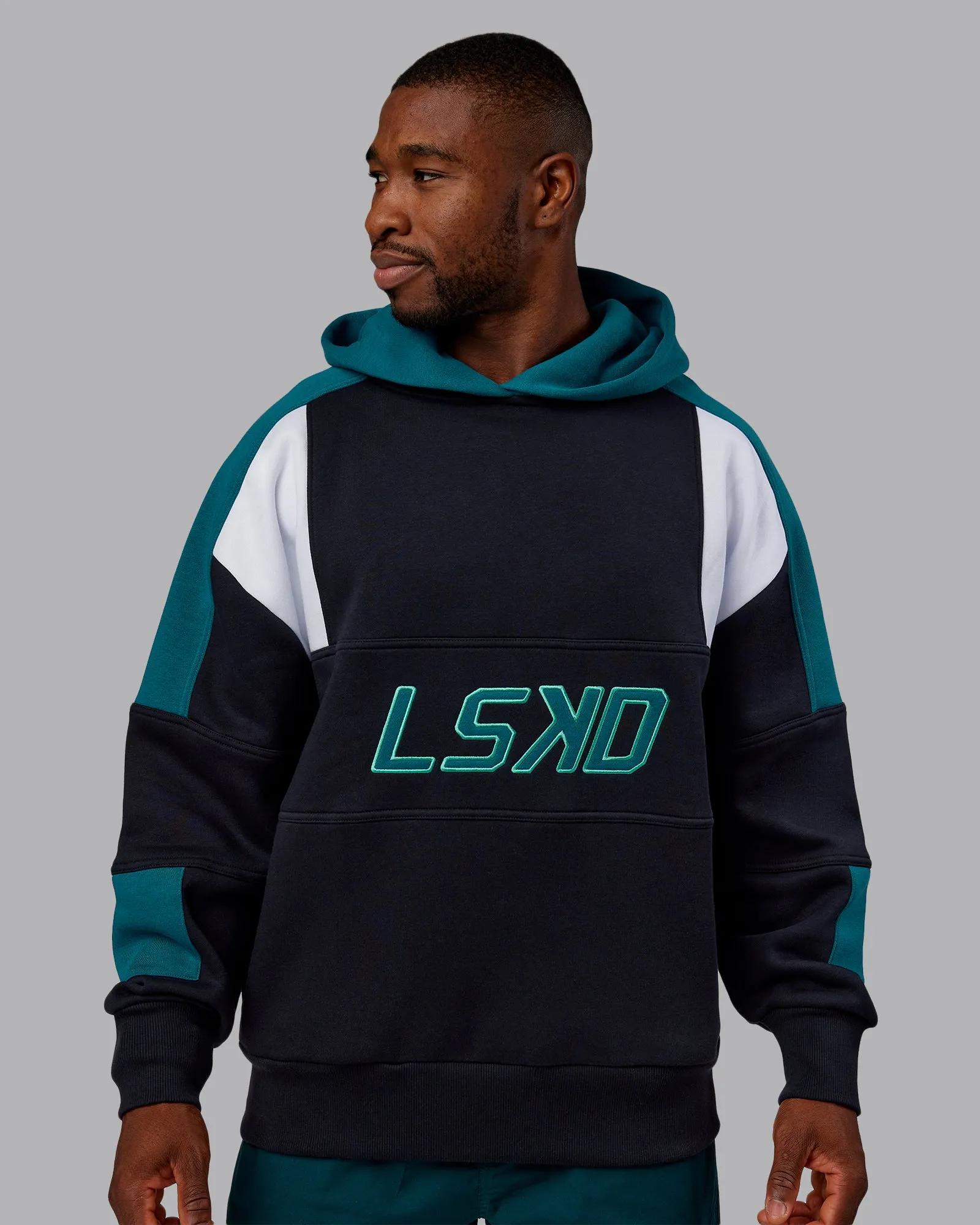 Slam Oversized Hoodie - Caviar-Blue Coral sold by LSKD product image thumbnail 2