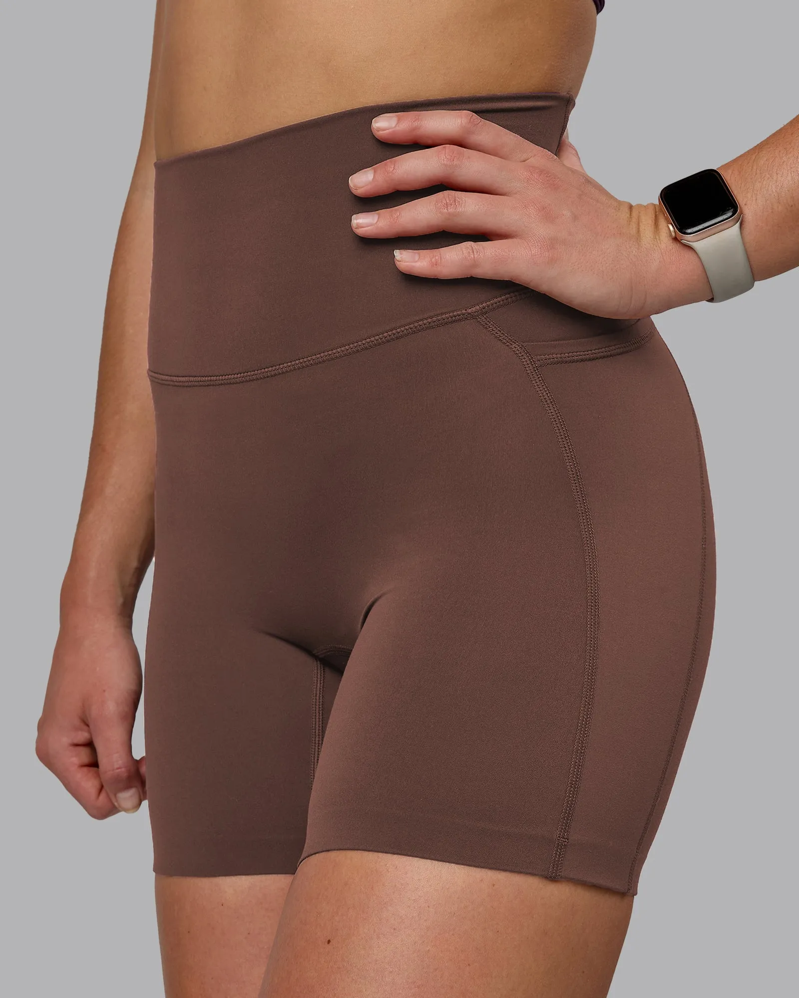 Elixir Ultra High-Rise 6" Short Pockets - Chocolate Martini sold by LSKD