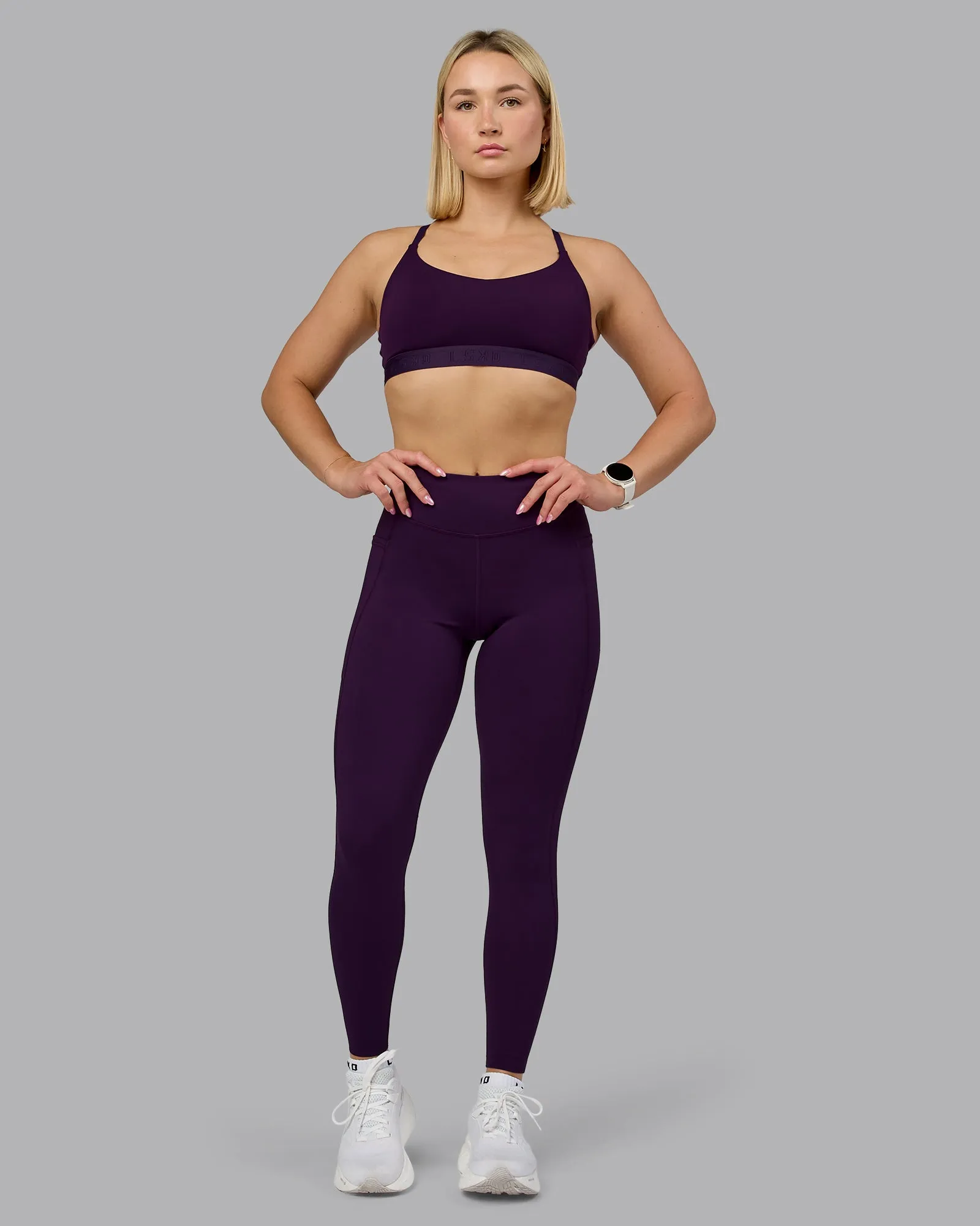 Elite High-Rise Full Length Legging Pockets - Deep Purple sold by LSKD product image thumbnail 2