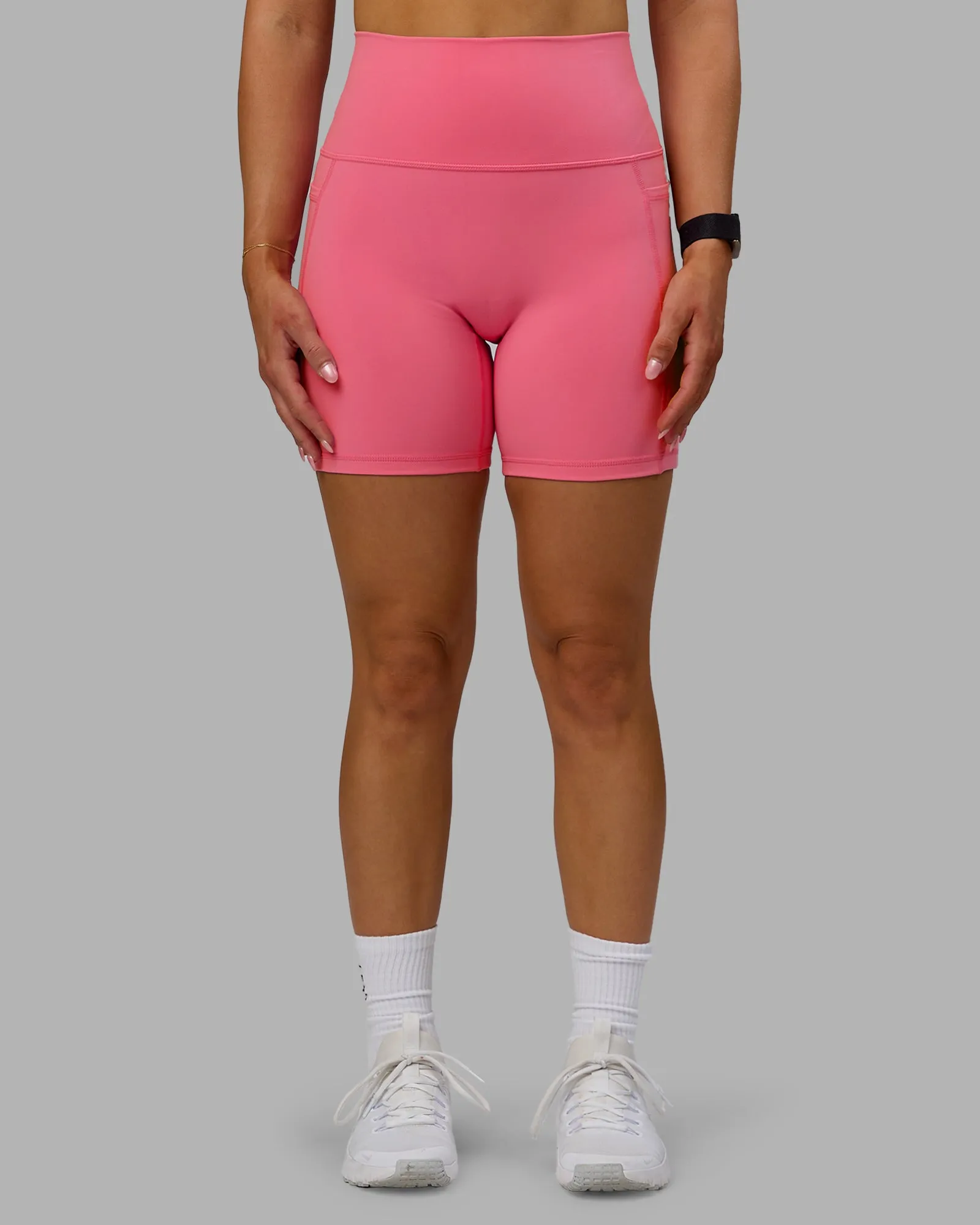 Fusion Ultra High-Rise 6" Short Pockets - Pink Lemonade sold by LSKD