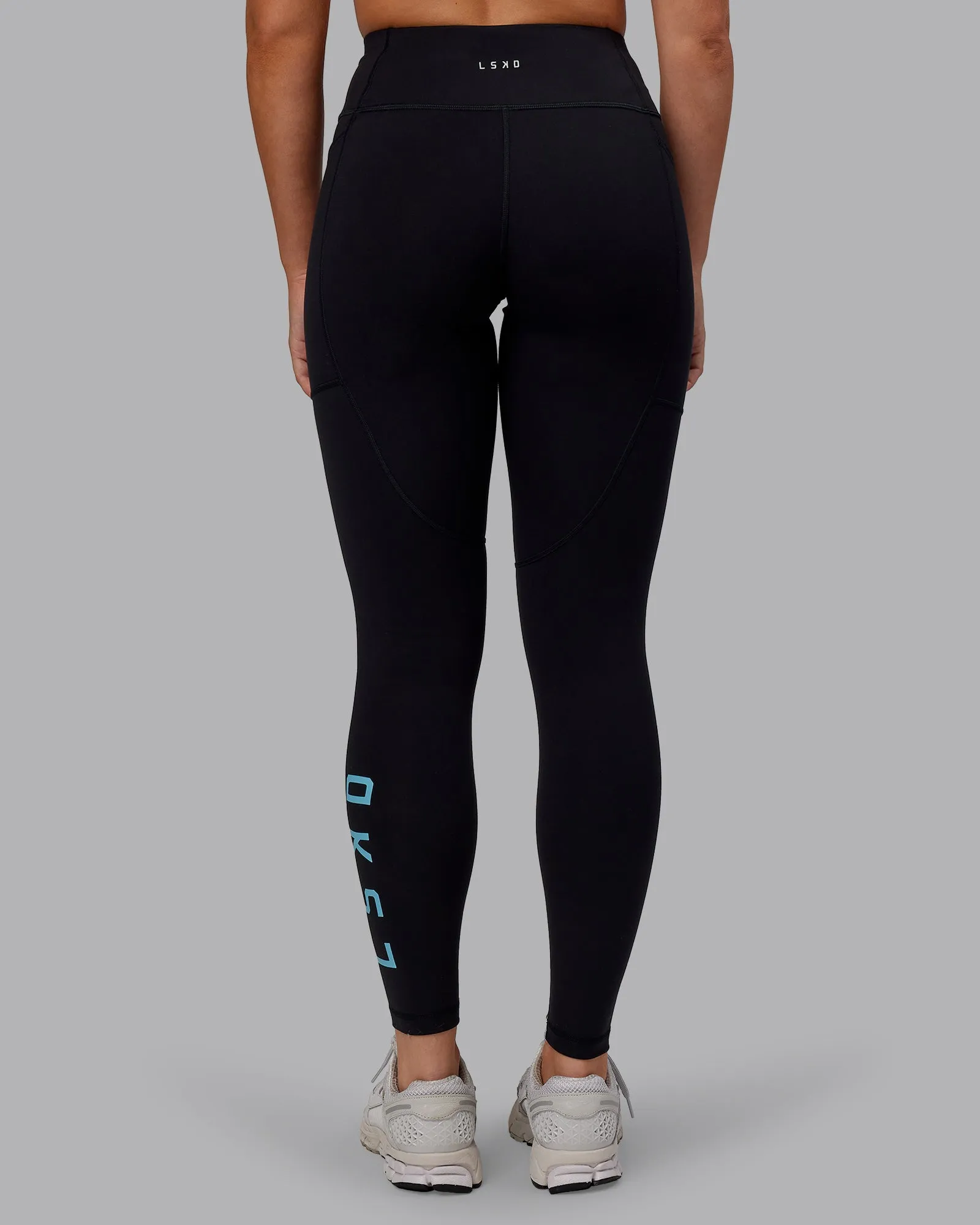 Rep Ultra High-Rise Full Length Legging Pockets - Black-Retro Blue sold by LSKD product image thumbnail 4