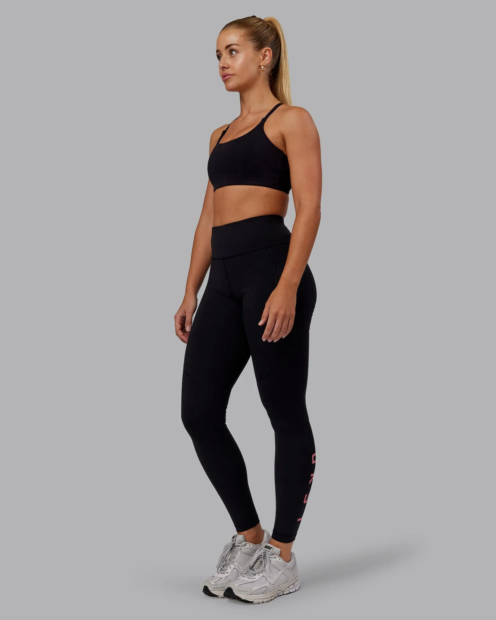 Rep Ultra High-Rise Full Length Legging Pockets - Black-Pink Lemonade sold by LSKD