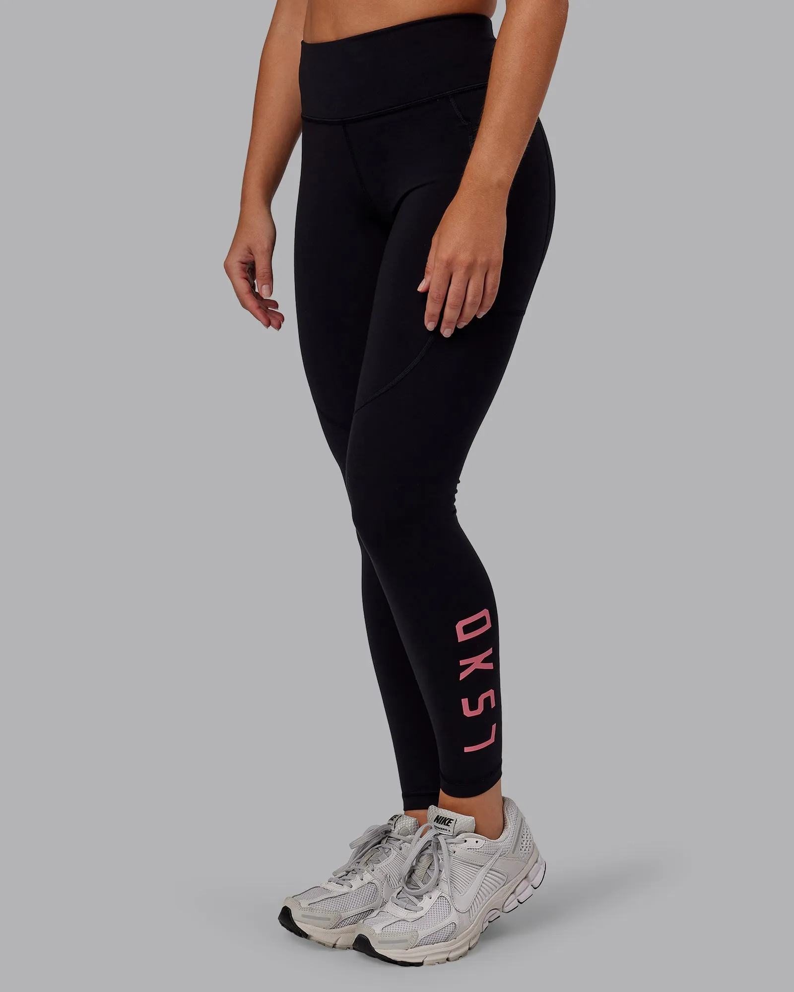 Rep Ultra High-Rise Full Length Legging Pockets - Black-Pink Lemonade sold by LSKD product image thumbnail 2