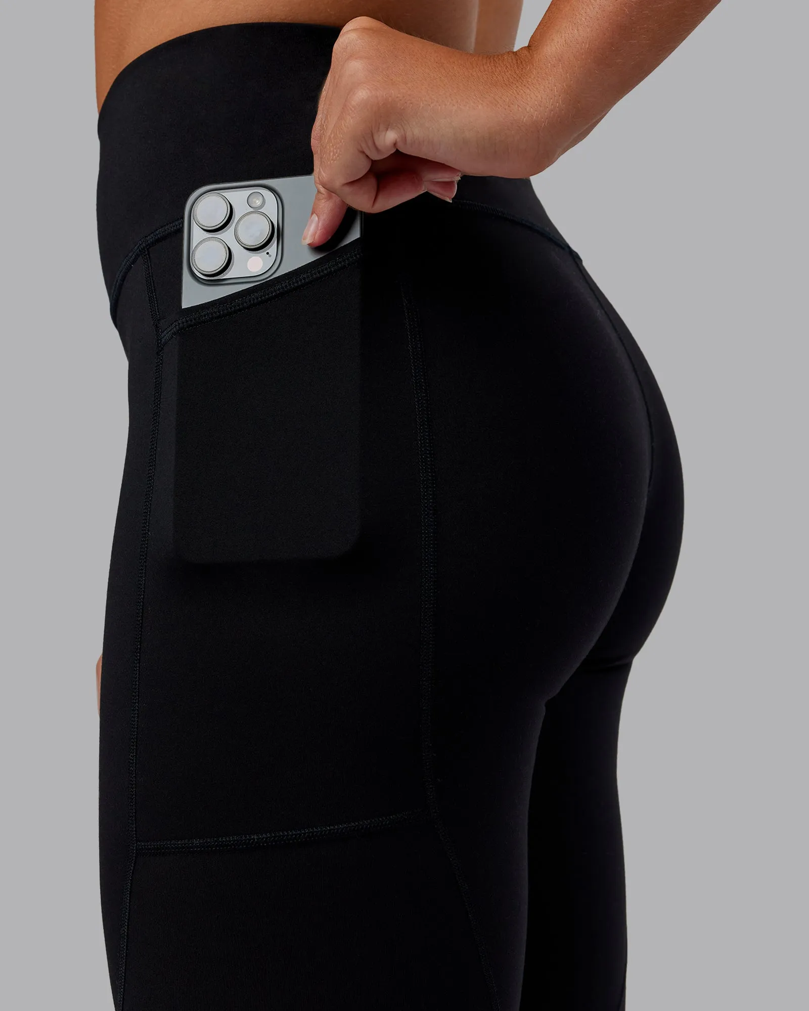 Rep Ultra High-Rise Full Length Legging Pockets - Black-Pink Lemonade sold by LSKD product image thumbnail 3