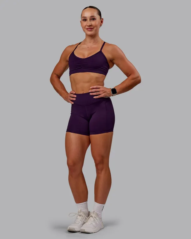 Elite High-Rise 4" Short Pockets - Deep Purple sold by LSKD