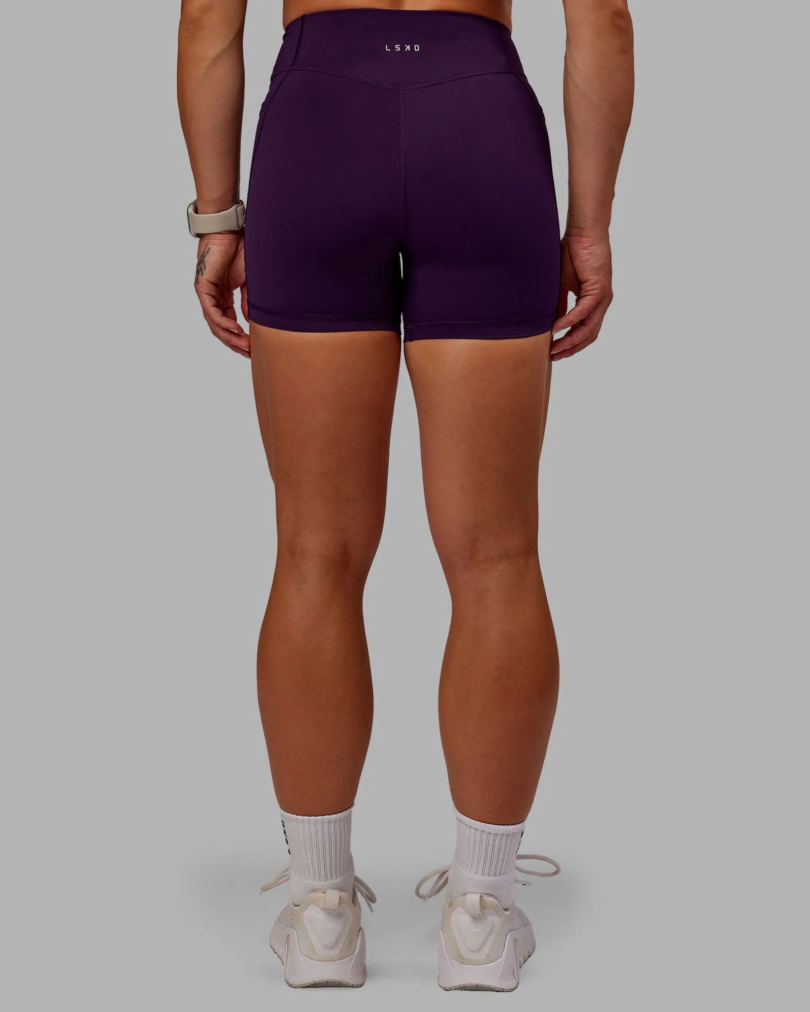 Elite High-Rise 4" Short Pockets - Deep Purple sold by LSKD product image thumbnail 4