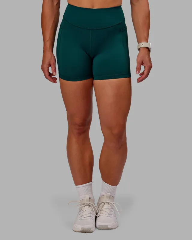 Elite High-Rise 4" Short Pockets - Dark Moss sold by LSKD