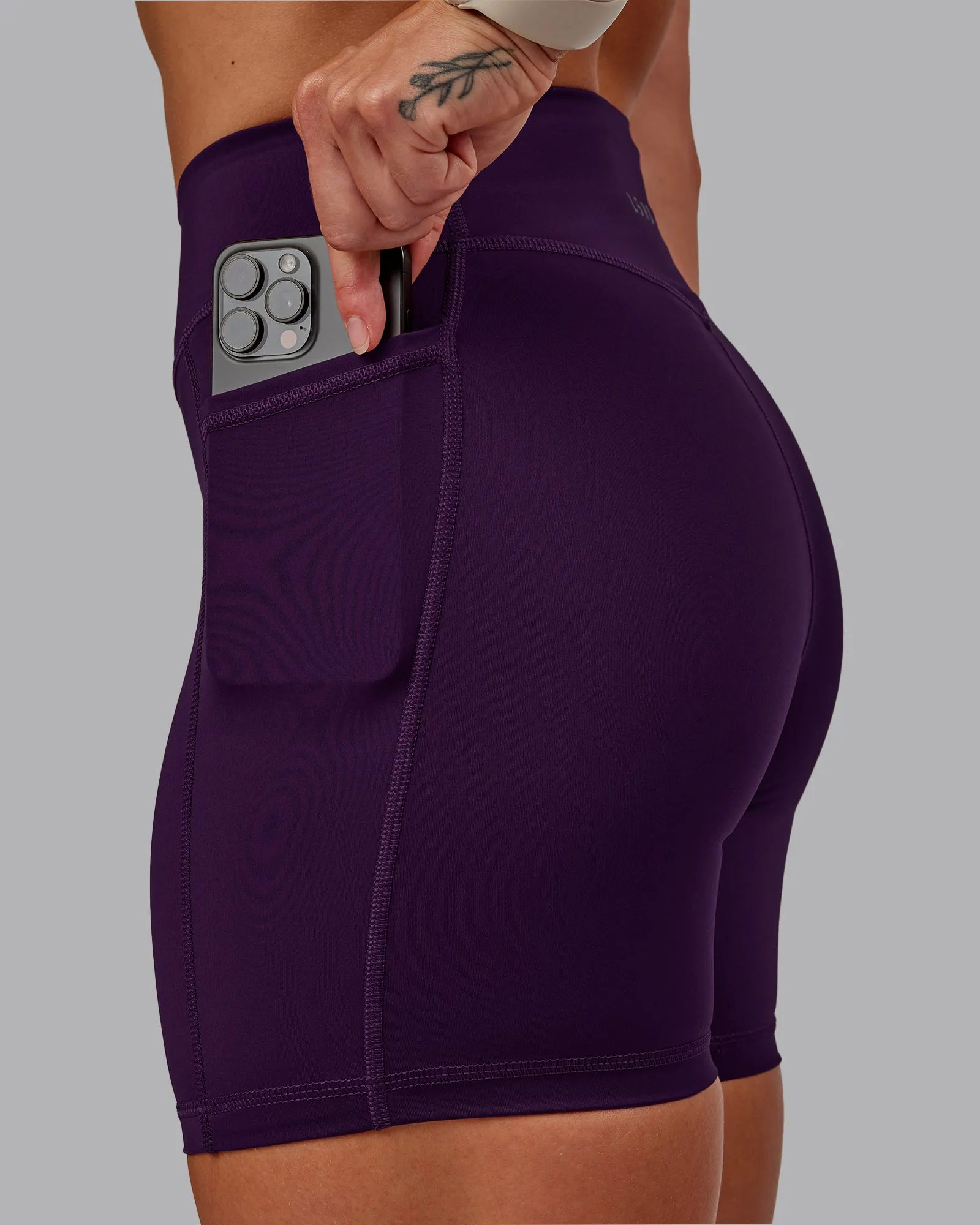 Elite High-Rise 6" Short Pockets - Deep Purple sold by LSKD product image thumbnail 3