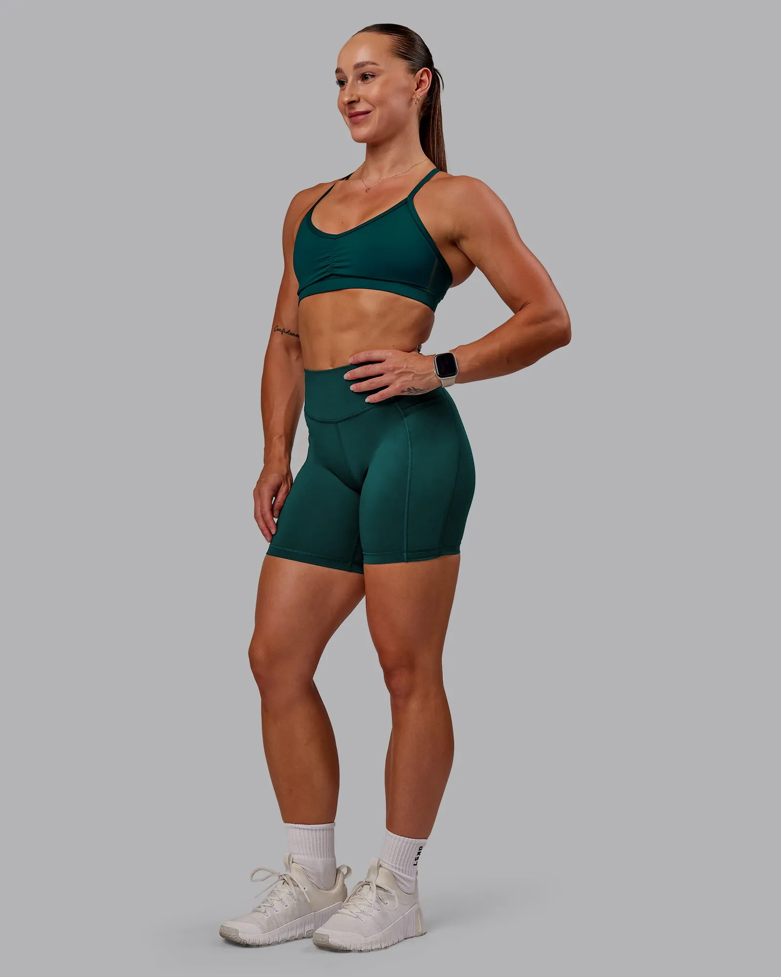 Elite High-Rise 6" Short Pockets - Dark Moss sold by LSKD product image thumbnail 5