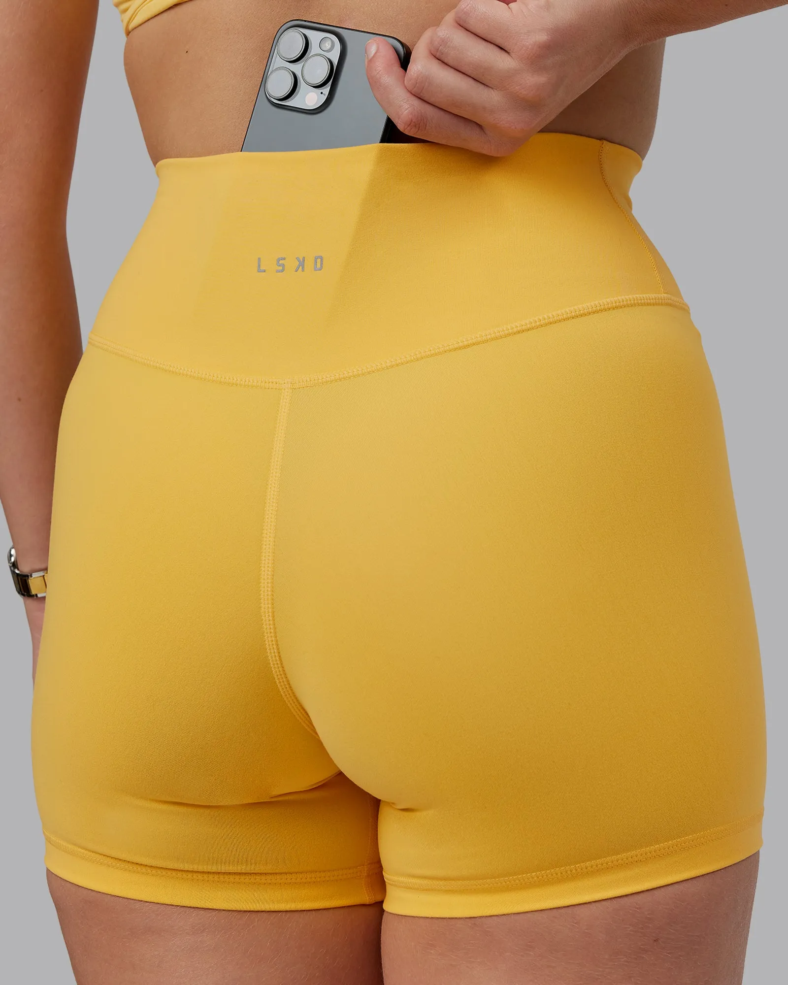 Fusion Ultra High-Rise 4" Short - Banana Cream sold by LSKD product image thumbnail 4