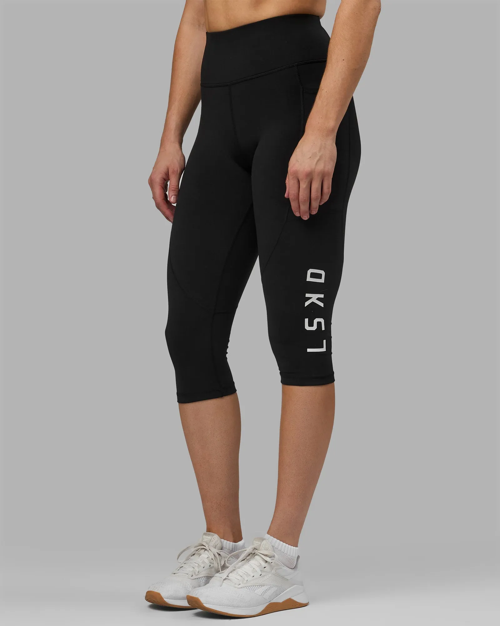 Rep Ultra High-Rise 3/4 Legging Pockets - Black-White sold by LSKD