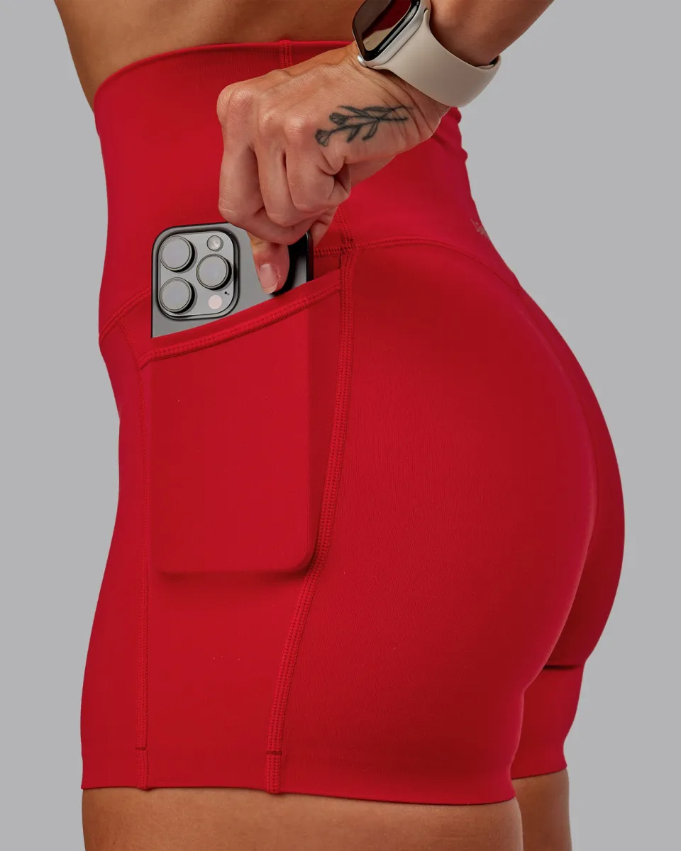 Elixir Ultra High-Rise 4" Short Pockets - Flame sold by LSKD