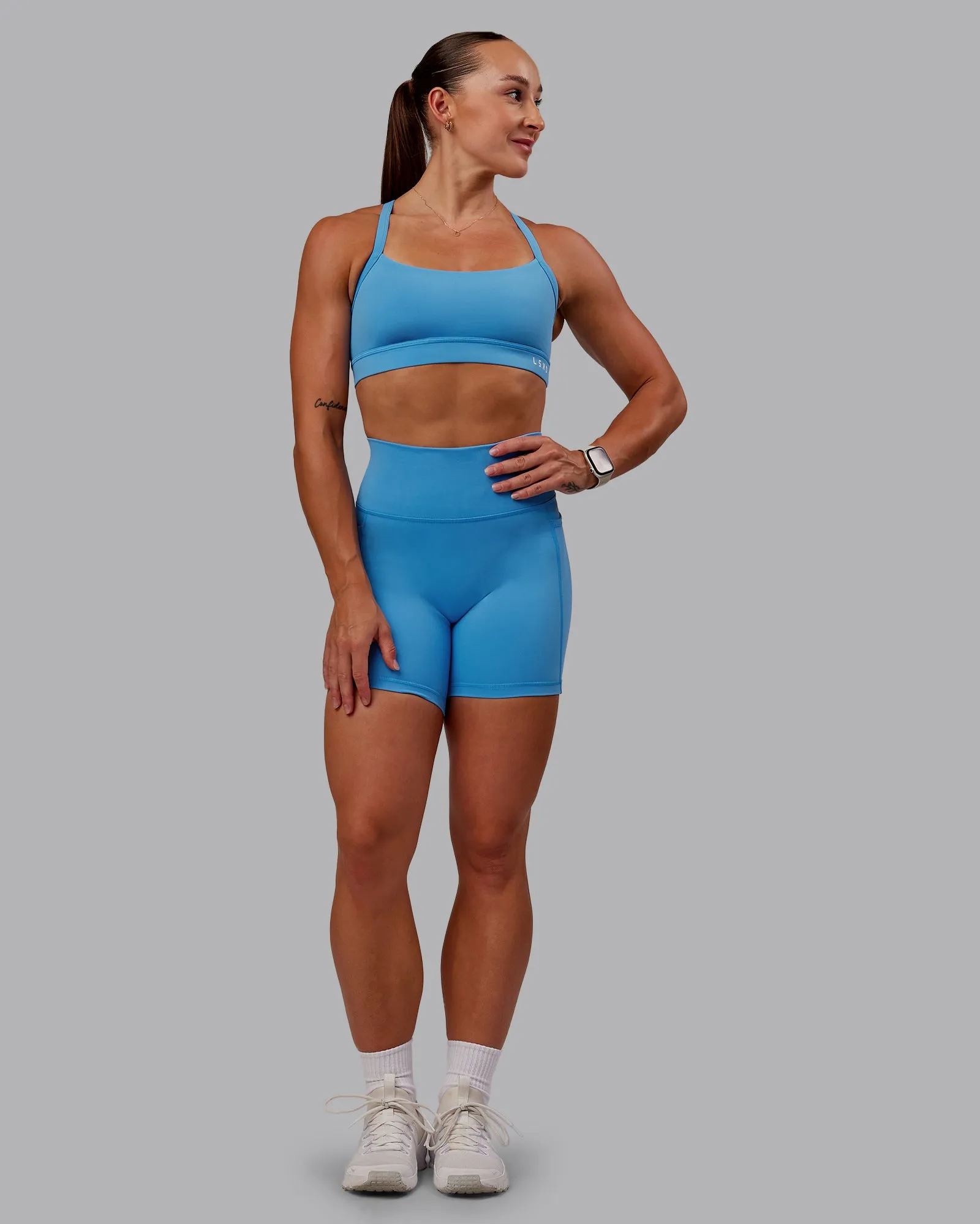 Fusion Ultra High-Rise 6" Short Pockets - Azure Blue sold by LSKD product image thumbnail 5