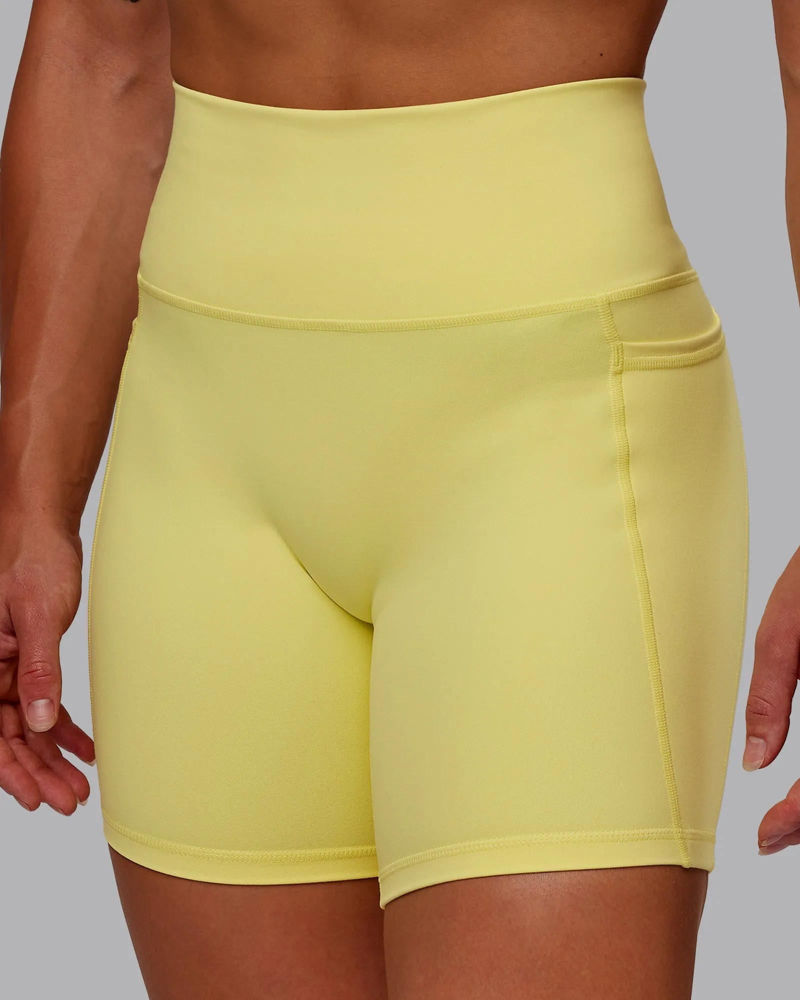 Fusion Ultra High-Rise 6" Short Pockets - Lemon Fizz sold by LSKD