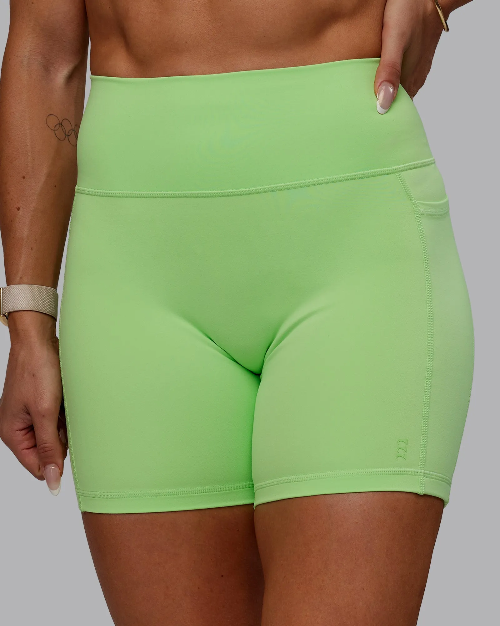 Bree Masters Fusion Ultra High-Rise 6" Short Pockets - Pastel Lime sold by LSKD product image thumbnail 5
