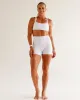Bree Masters Fusion Ultra High-Rise 4" Short Pockets - White sold by LSKD