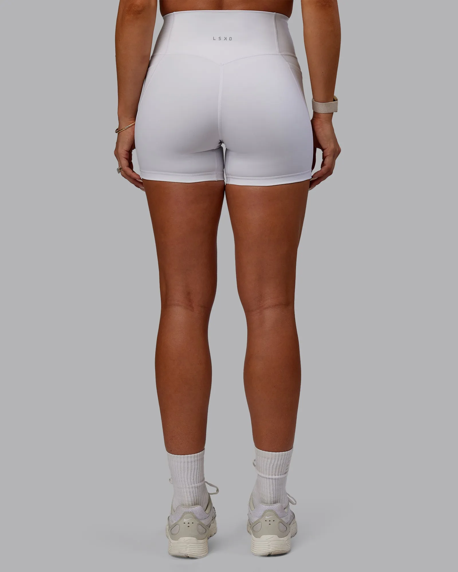 Bree Masters Fusion Ultra High-Rise 4" Short Pockets - White sold by LSKD product image thumbnail 5