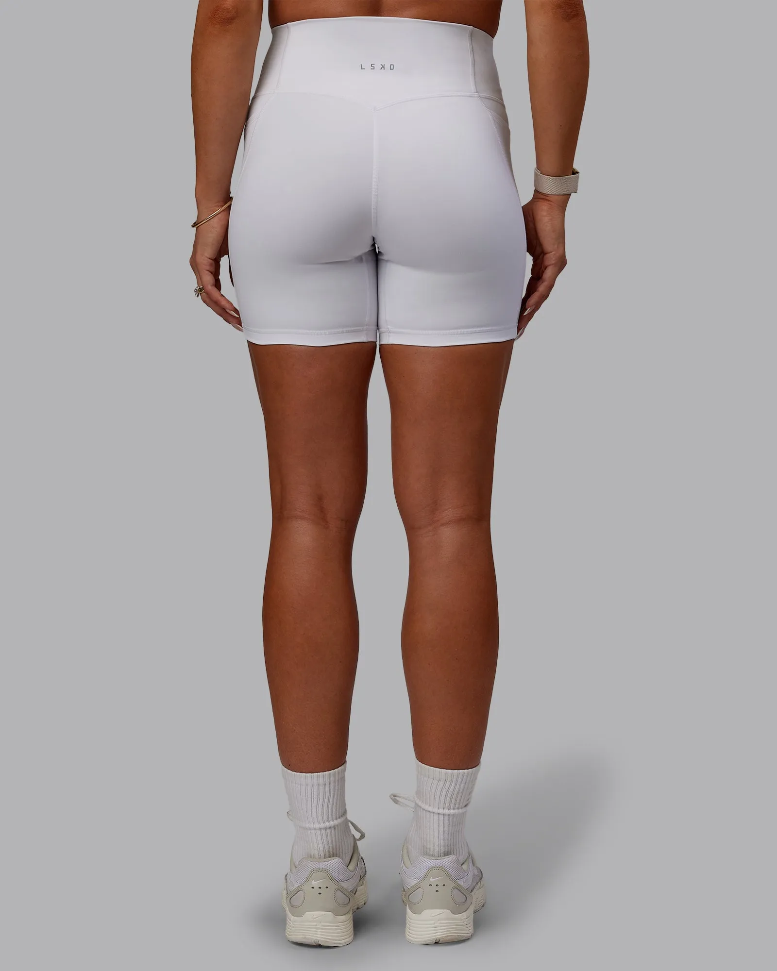 Bree Masters Fusion Ultra High-Rise 6" Short Pockets - White sold by LSKD product image thumbnail 4