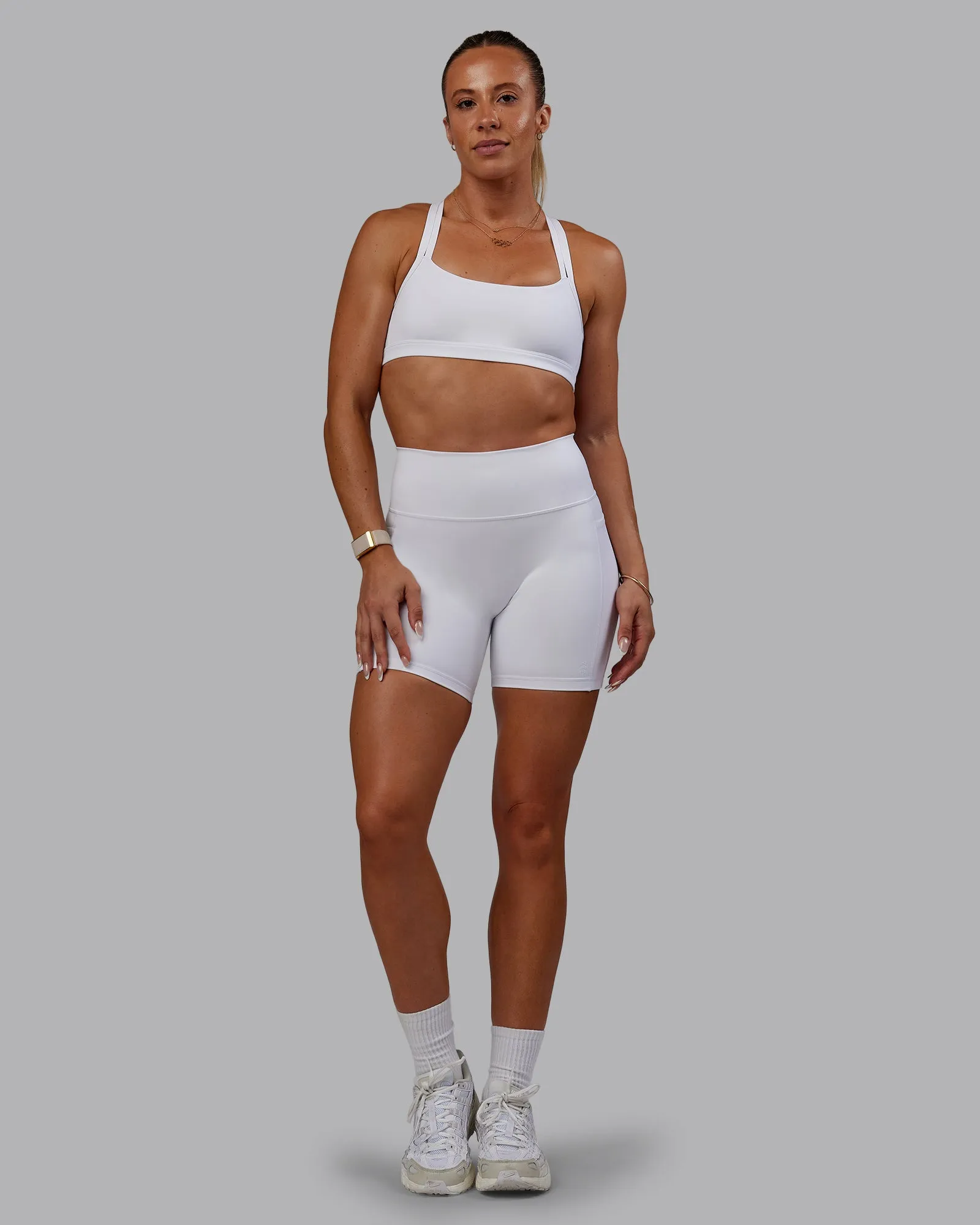 Bree Masters Fusion Ultra High-Rise 6" Short Pockets - White sold by LSKD product image thumbnail 2