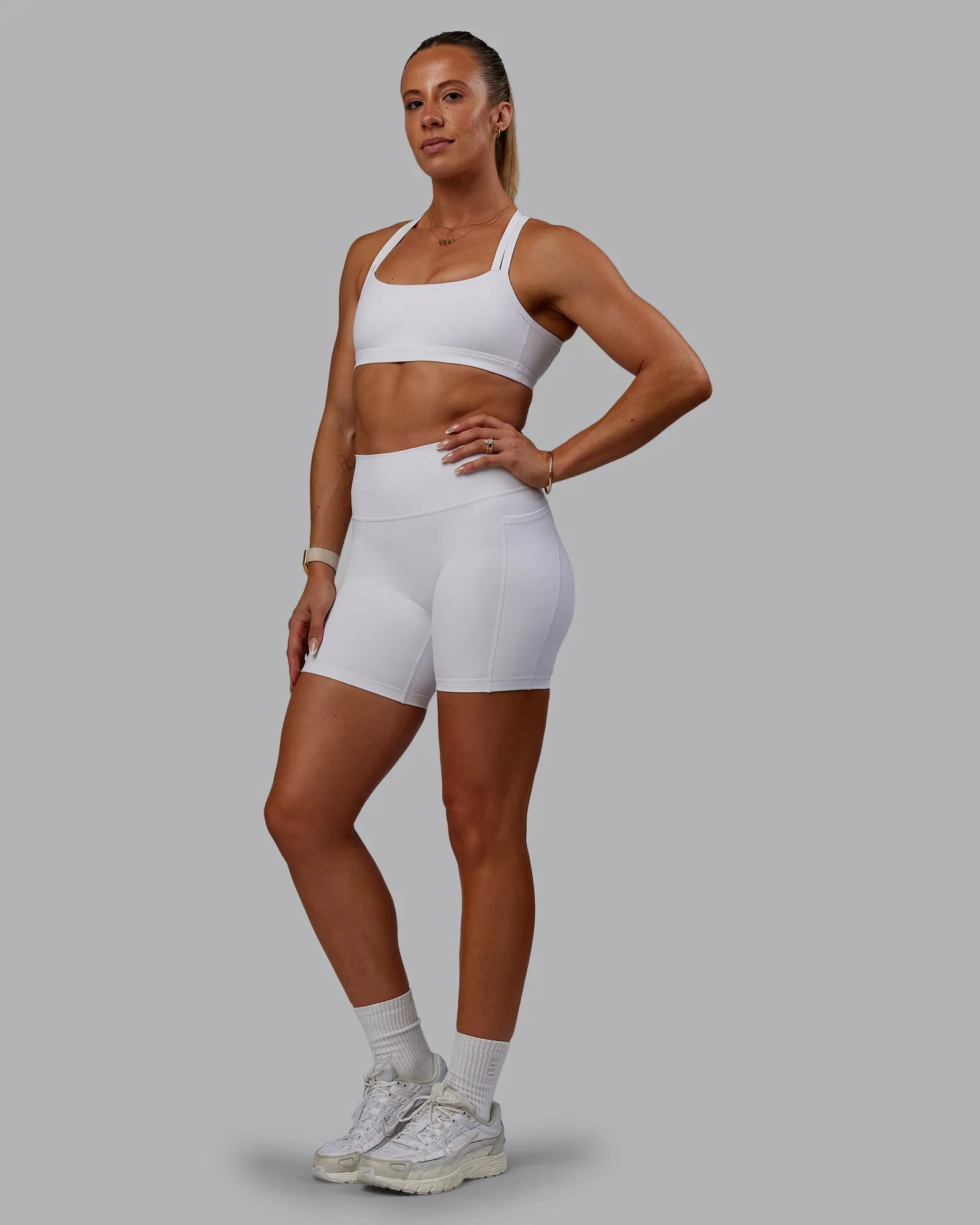 Bree Masters Fusion Ultra High-Rise 6" Short Pockets - White sold by LSKD product image thumbnail 5