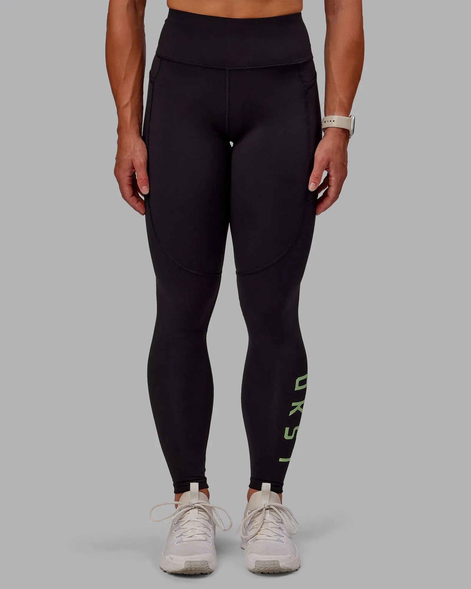 Rep Ultra High-Rise Full Length Legging Pockets - Black-Surreal Green sold by LSKD product image thumbnail 2