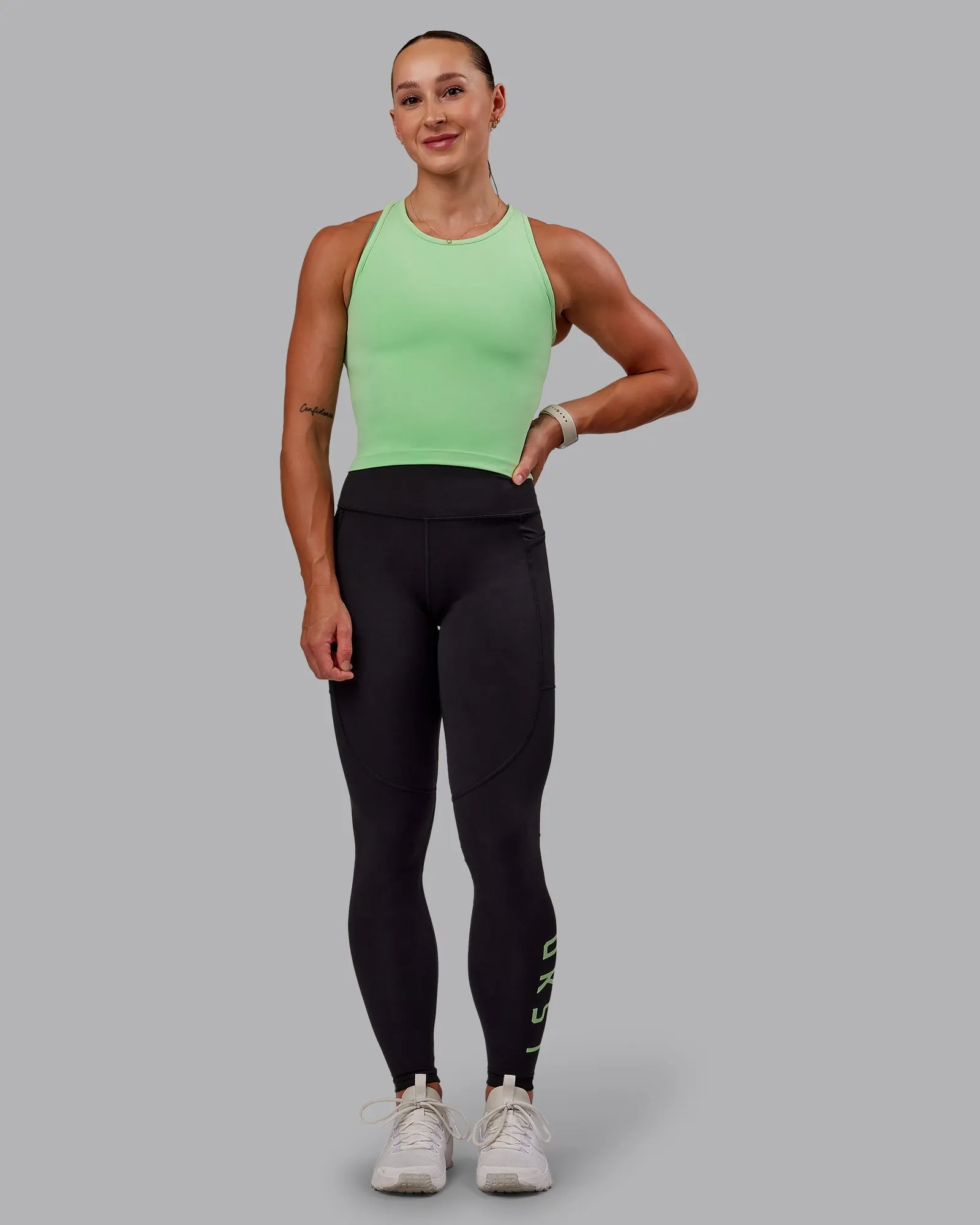 Rep Ultra High-Rise Full Length Legging Pockets - Black-Surreal Green sold by LSKD product image thumbnail 5