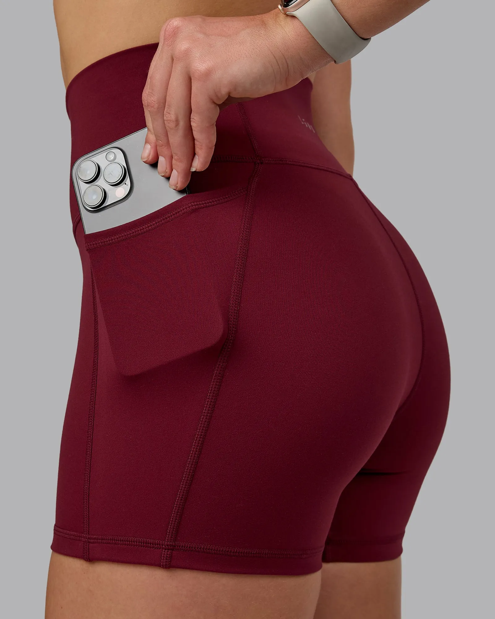 Fusion Ultra High-Rise 4" Short Pockets - Cordovan sold by LSKD product image thumbnail 5