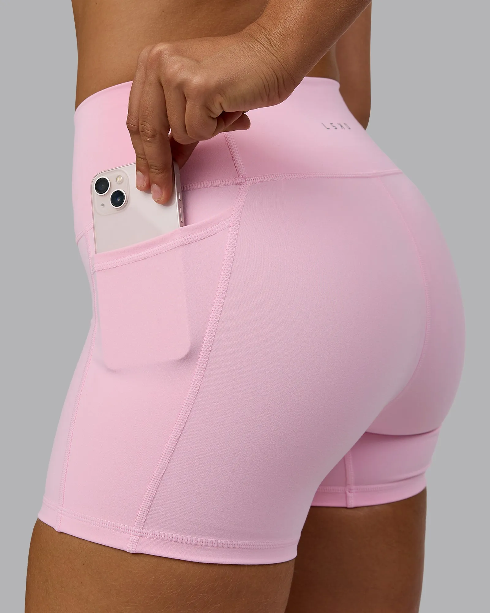 Fusion Ultra High-Rise 4" Short Pockets - Pale Pink sold by LSKD product image thumbnail 5