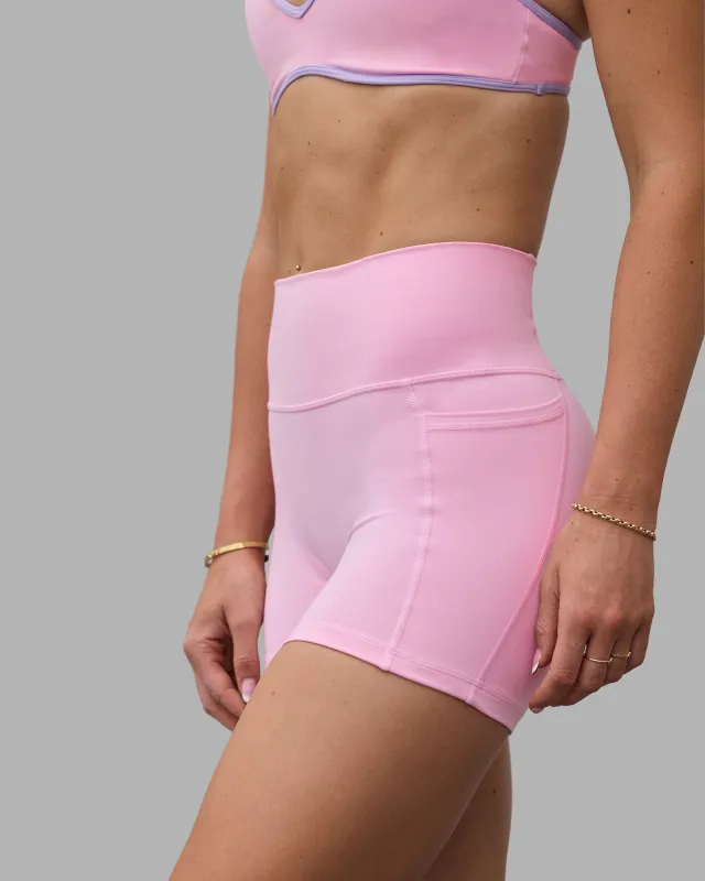 Fusion Ultra High-Rise 4" Short Pockets - Pale Pink sold by LSKD