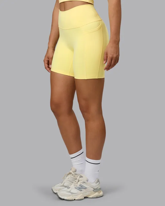Fusion Ultra High-Rise 6" Short Pockets - Lemon sold by LSKD