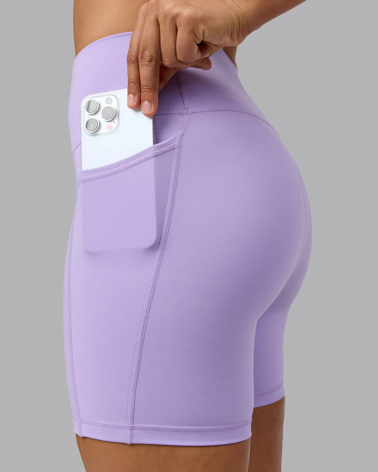 Fusion Ultra High-Rise 6" Short Pockets - Pale Lilac sold by LSKD