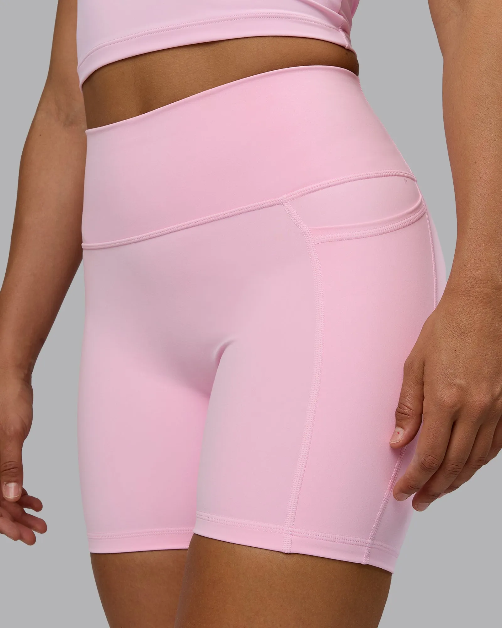 Fusion Ultra High-Rise 6" Short Pockets - Pale Pink sold by LSKD product image thumbnail 4