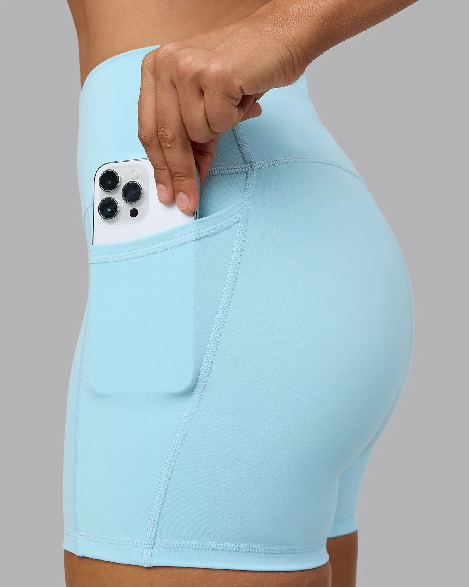 Fusion Ultra High-Rise 4" Short Pockets - Crystal Blue sold by LSKD product image thumbnail 2